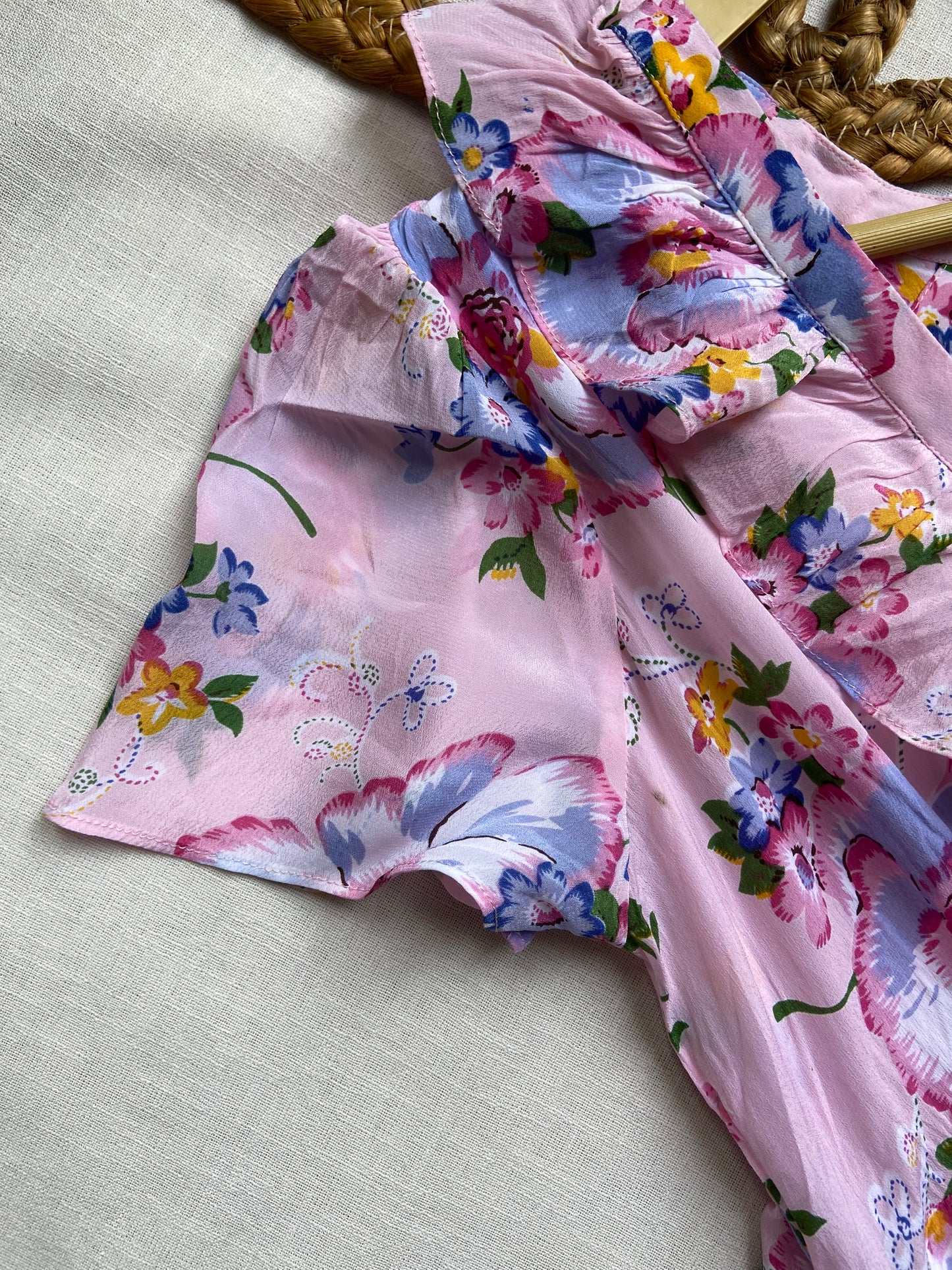 Pink And Blue Floral Dress