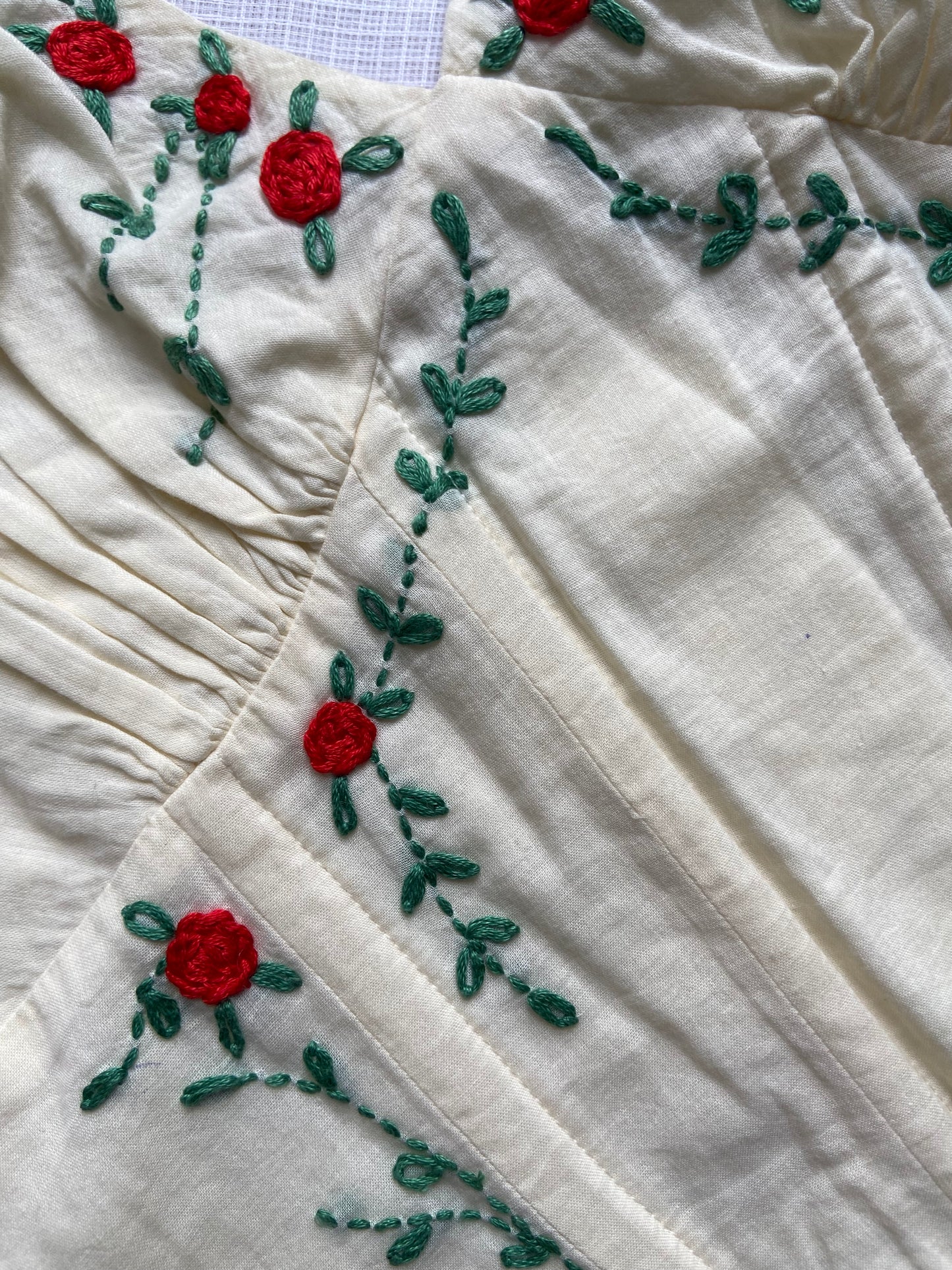 Embroidered Tie-Up Back Sleeveless Crop Top