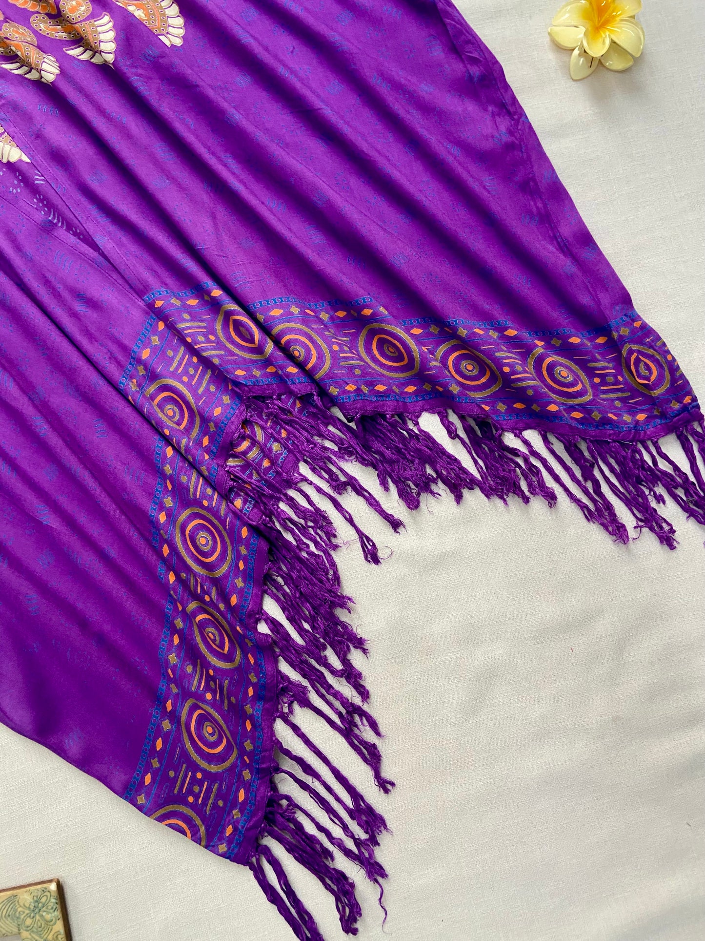 PURPLE BOHO MIDI LENGTH SHRUG