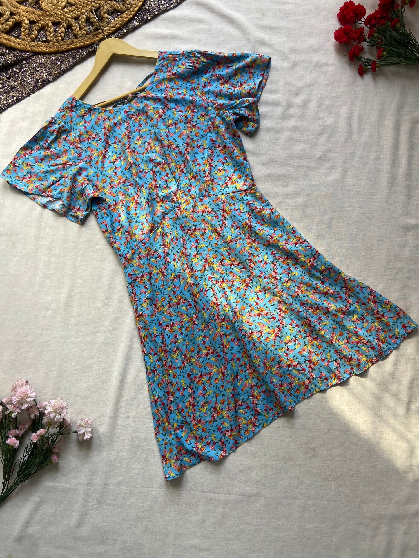 Blue Floral Summer Dress