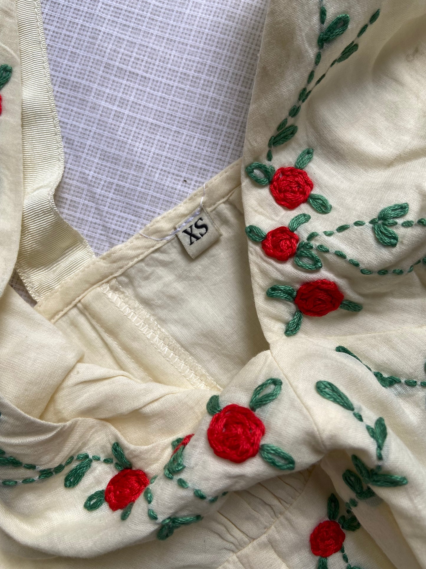 Embroidered Tie-Up Back Sleeveless Crop Top