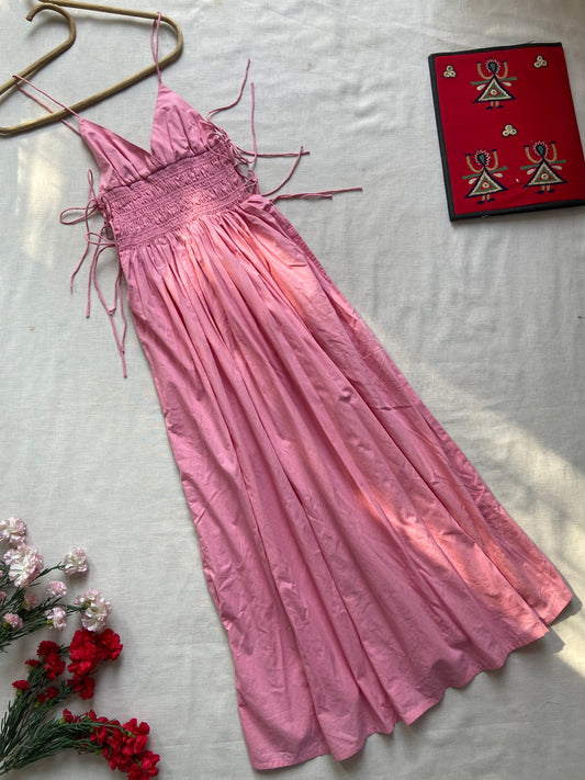 Blush Whisper Smocked Maxi Dress