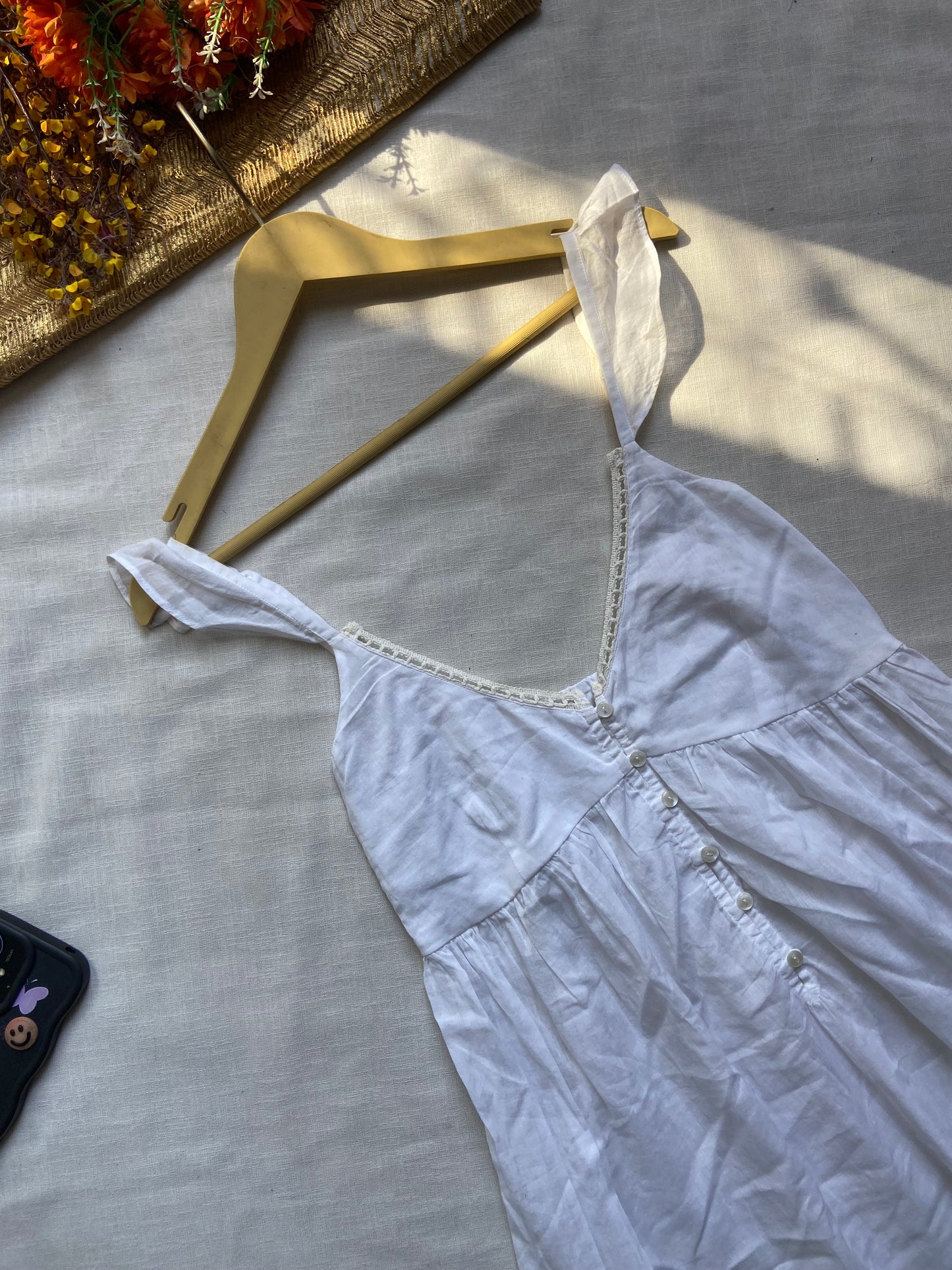 Women's White Sleeveless Cotton Camisole Top