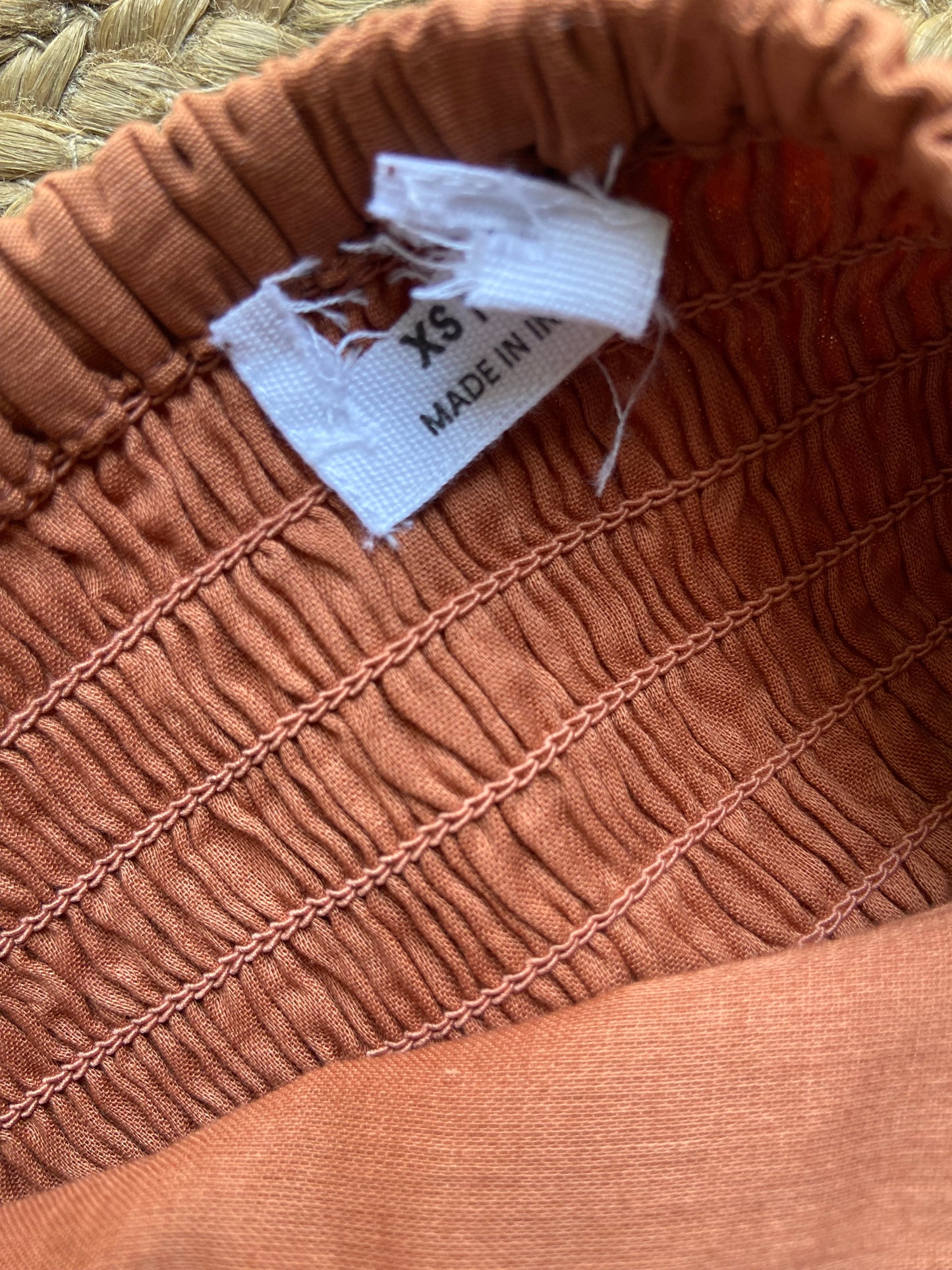 Women's Rust Orange Spaghetti Strap Cotton Dress – Sleeveless A-Line Summer Dress