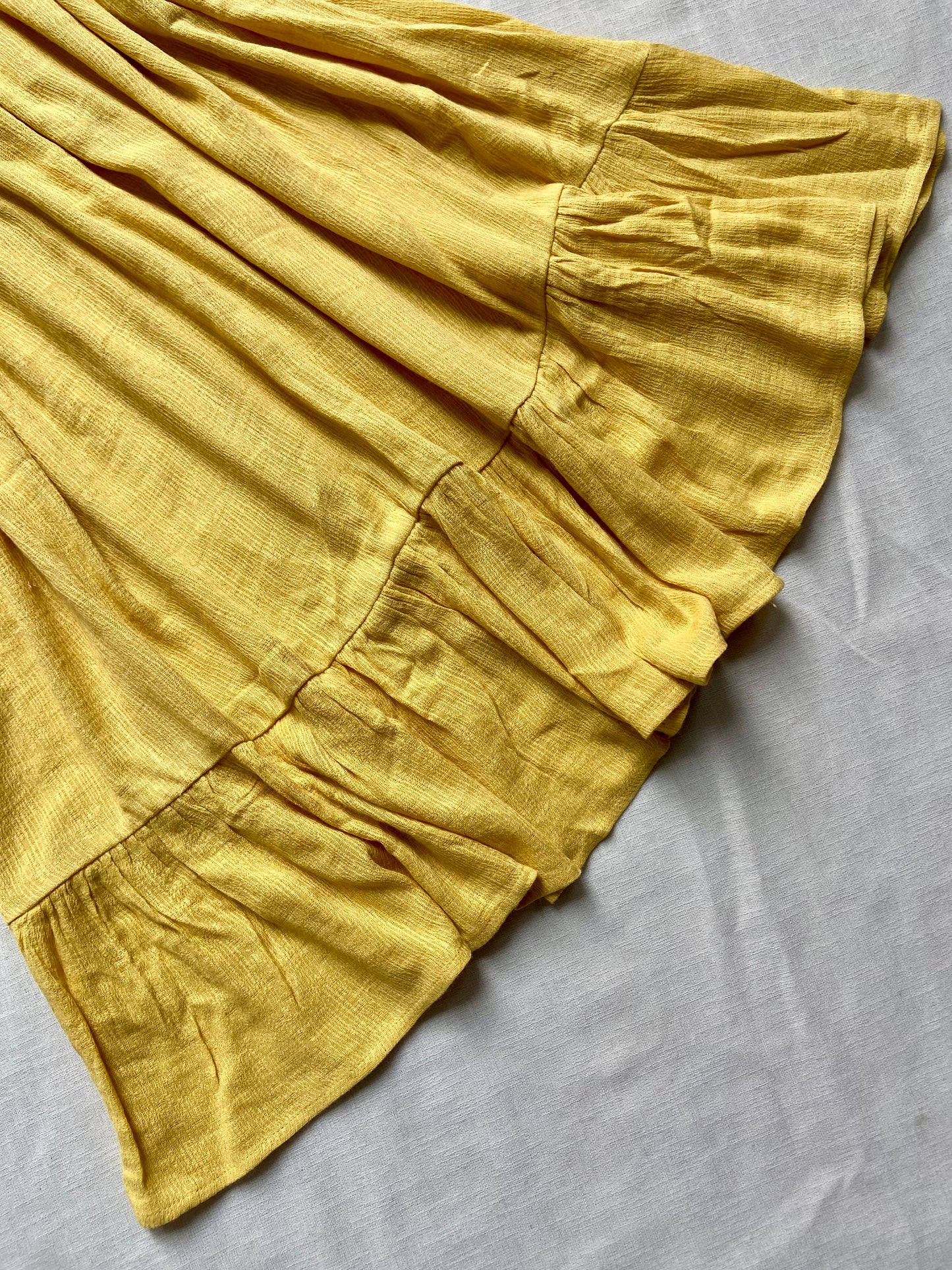 Yellow Spaghetti Strap Summer Dress