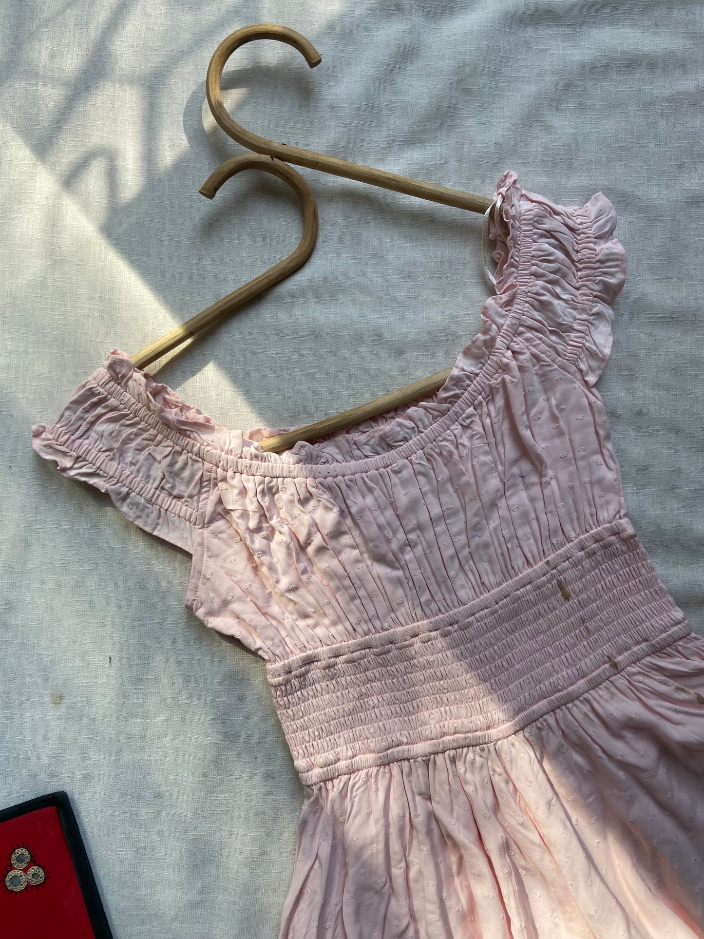 Blush Pink Tiered Ruffle Mini Dress