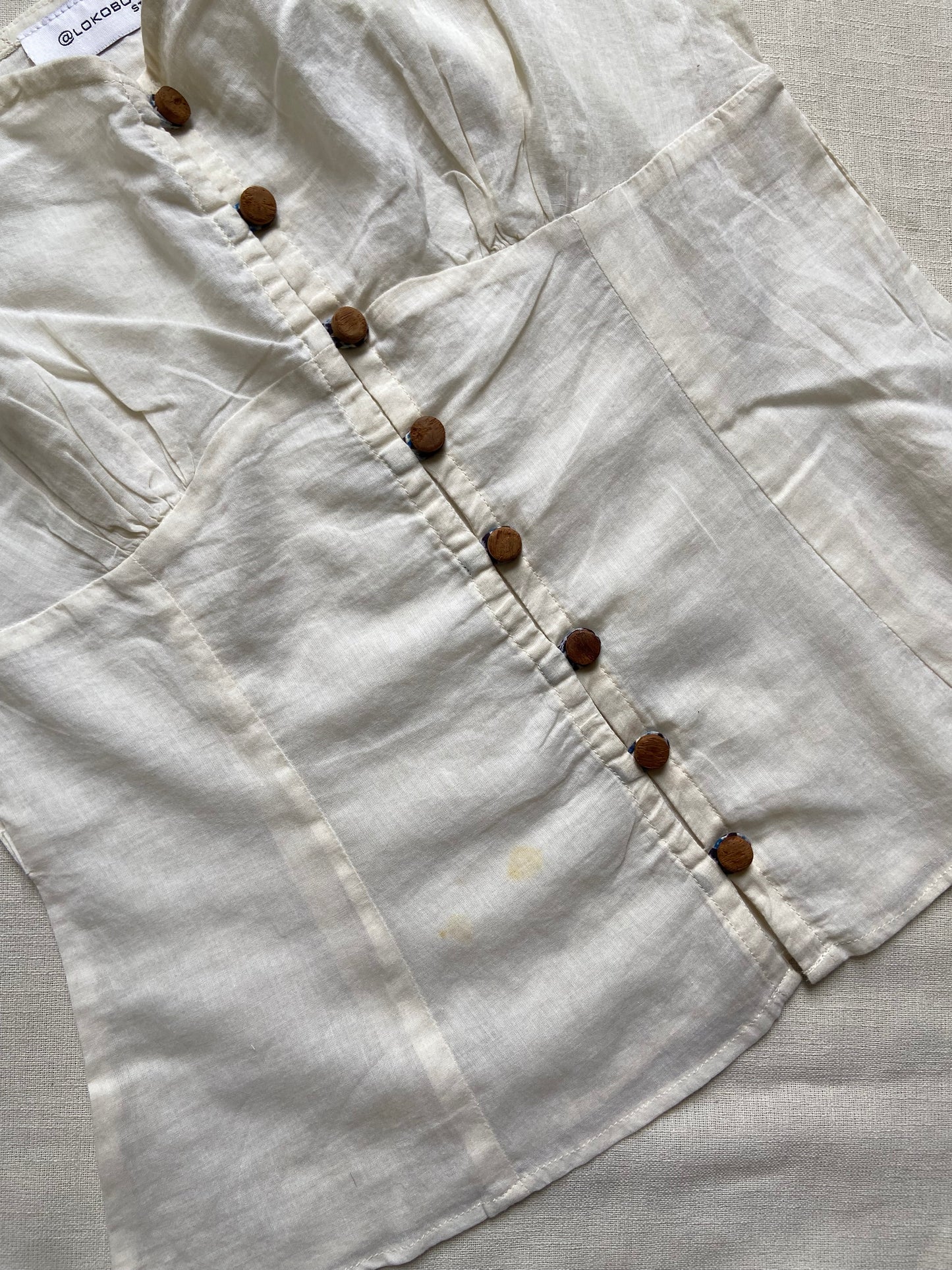 Elegant Off-Shoulder Puff Sleeve Button-Down Blouse