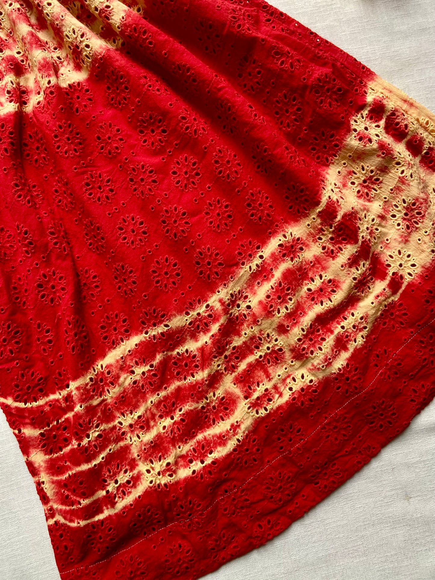 Red Tye And Dye Midi Dress