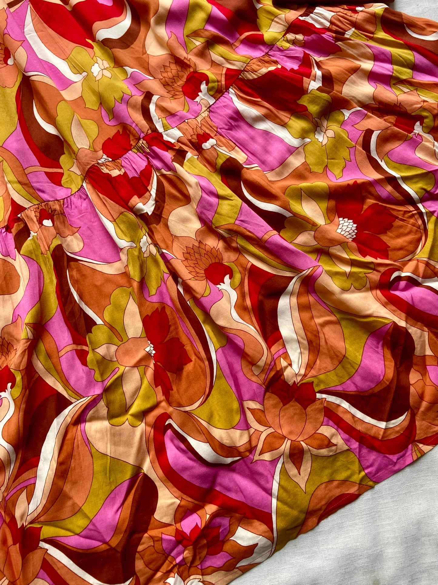 Floral V Neck Maxi Dress