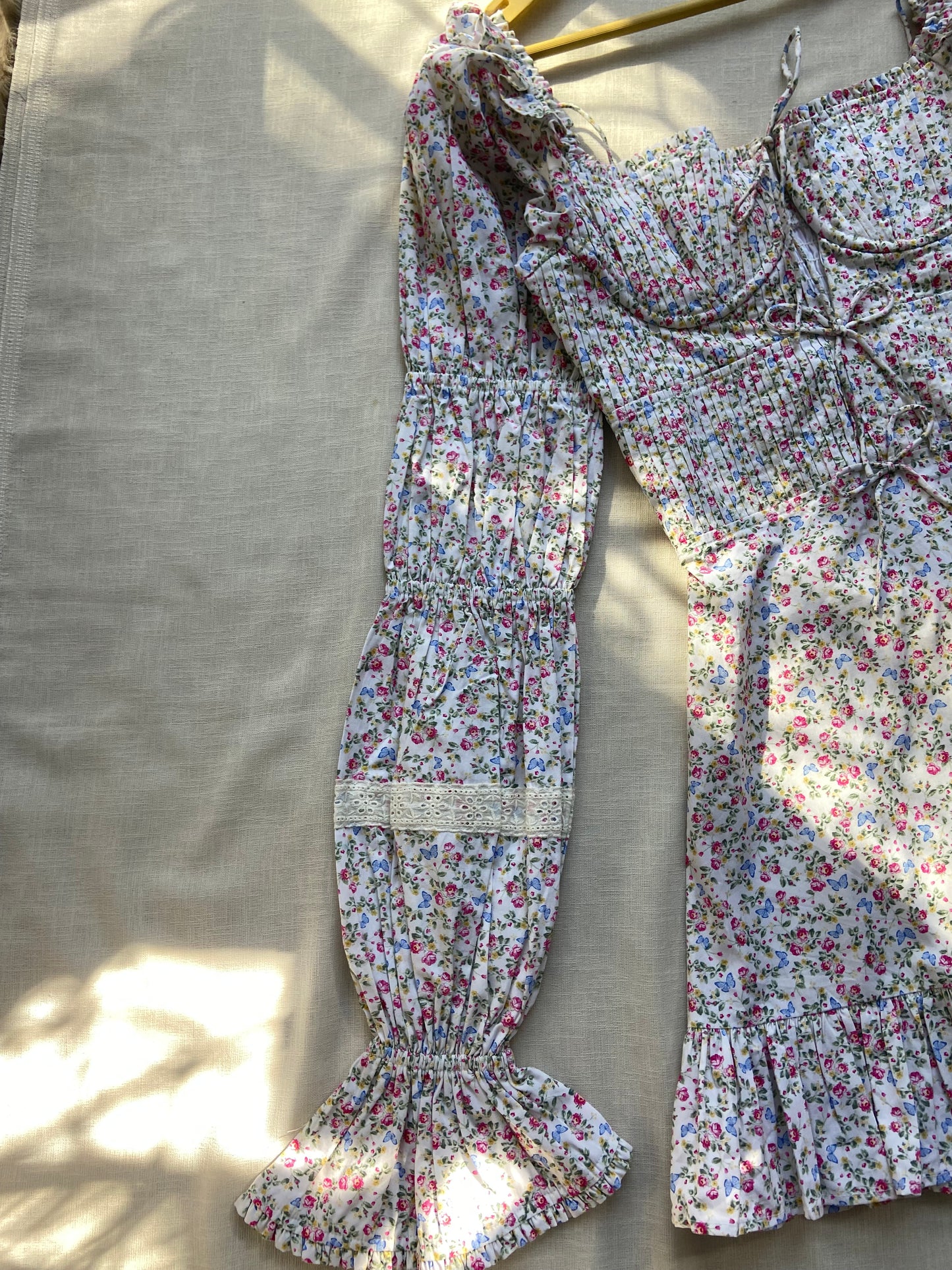 Floral Smocked Mini Dress with Puff Sleeves