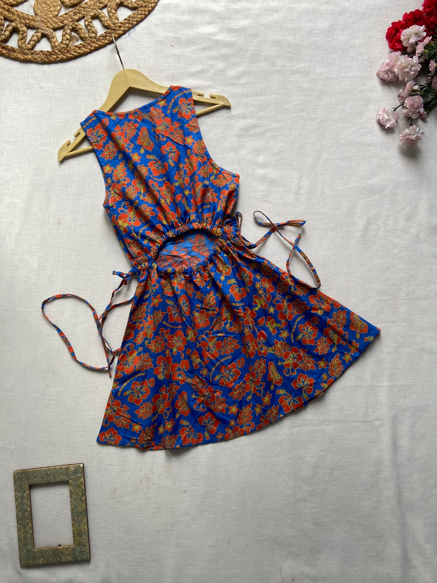 Sleeveless Floral A Line Mini Dress