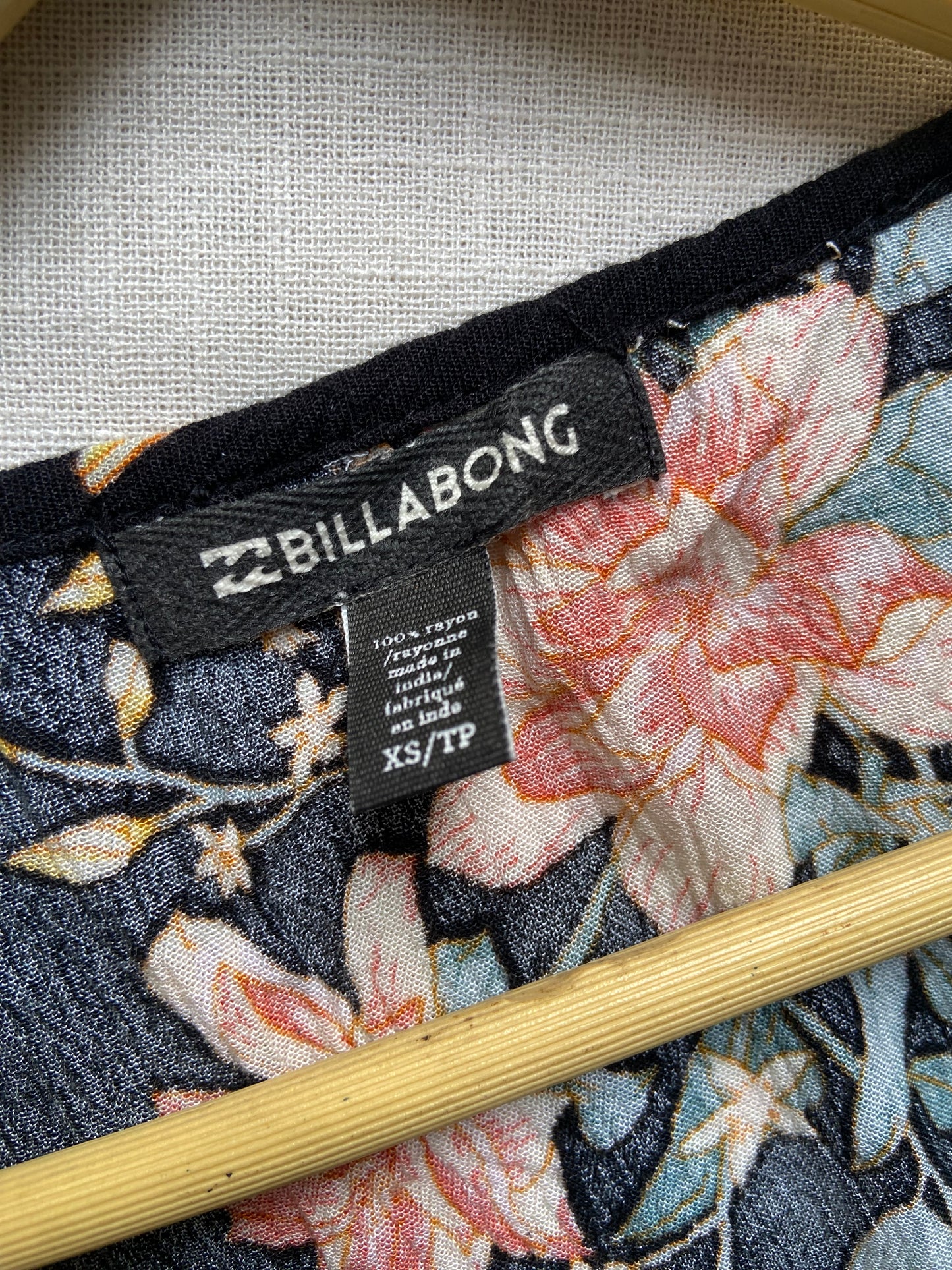 Floral Print Black A-Line Dress with Long Sleeves