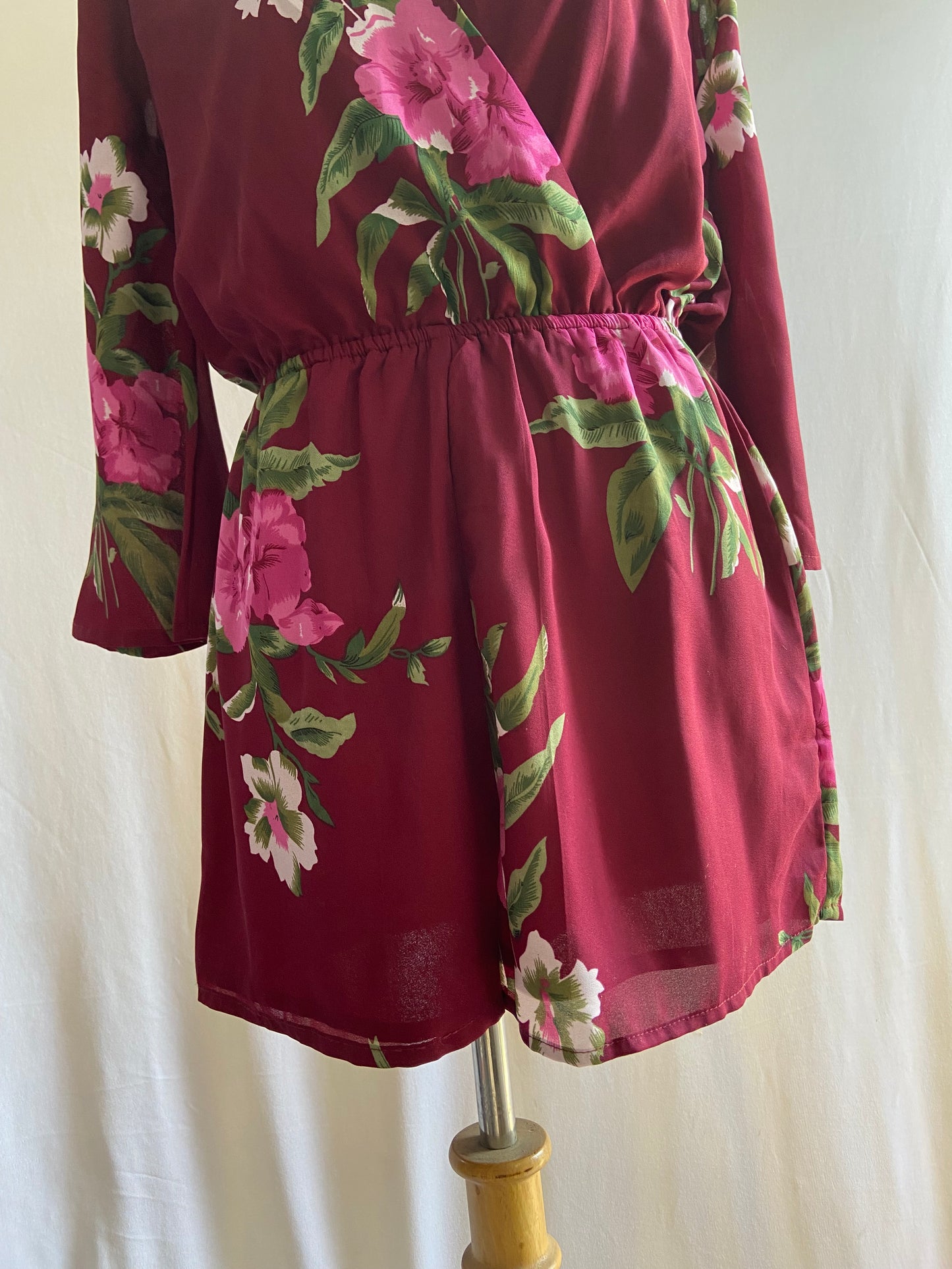 Women's Floral Wrap V-Neck Romper