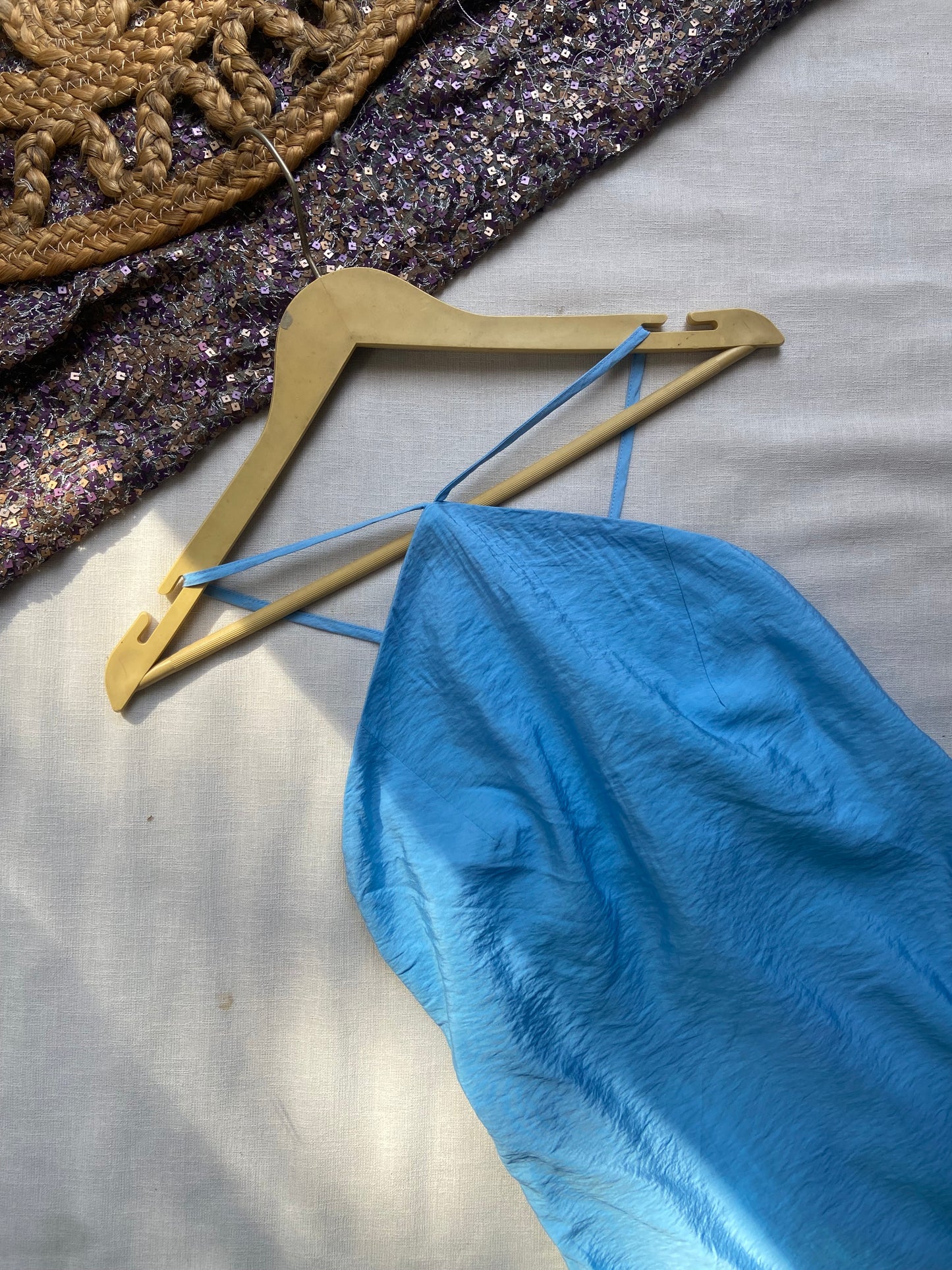 Azure Breeze Halter Maxi Dress