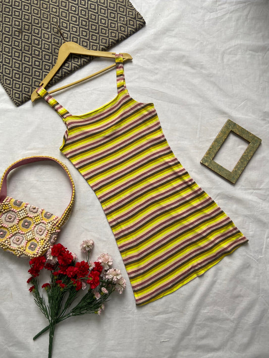 Women's Striped Bodycon Mini Dress