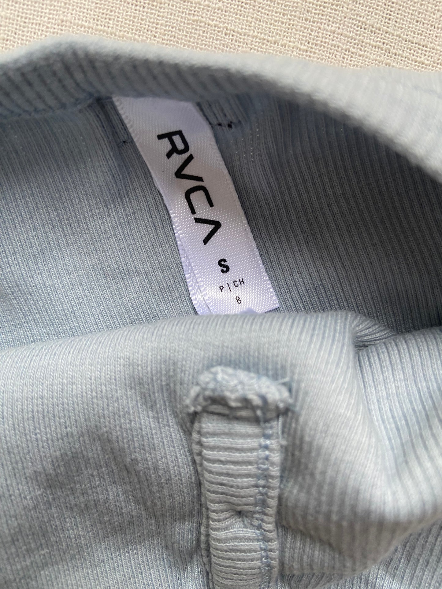 Sky Blue Ribbed Halter Neck Crop Top