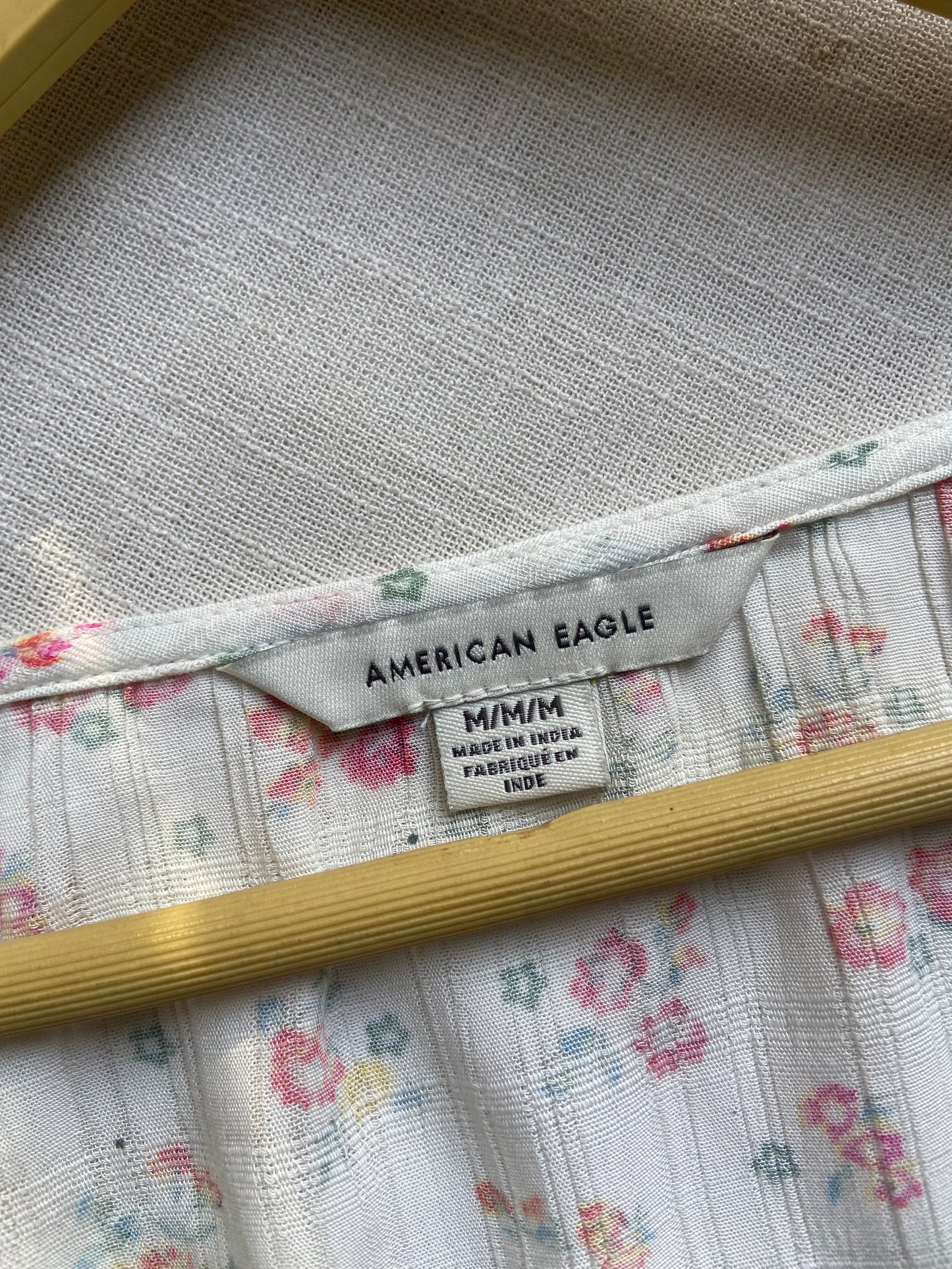 Floral Wrap Top with Flared Sleeves – White & Pink