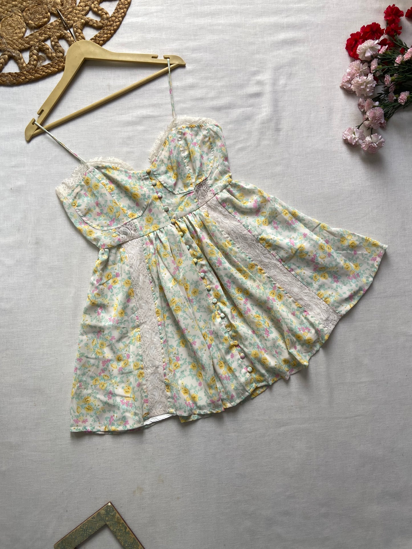 Asos Floral Corset Style Mini Dress