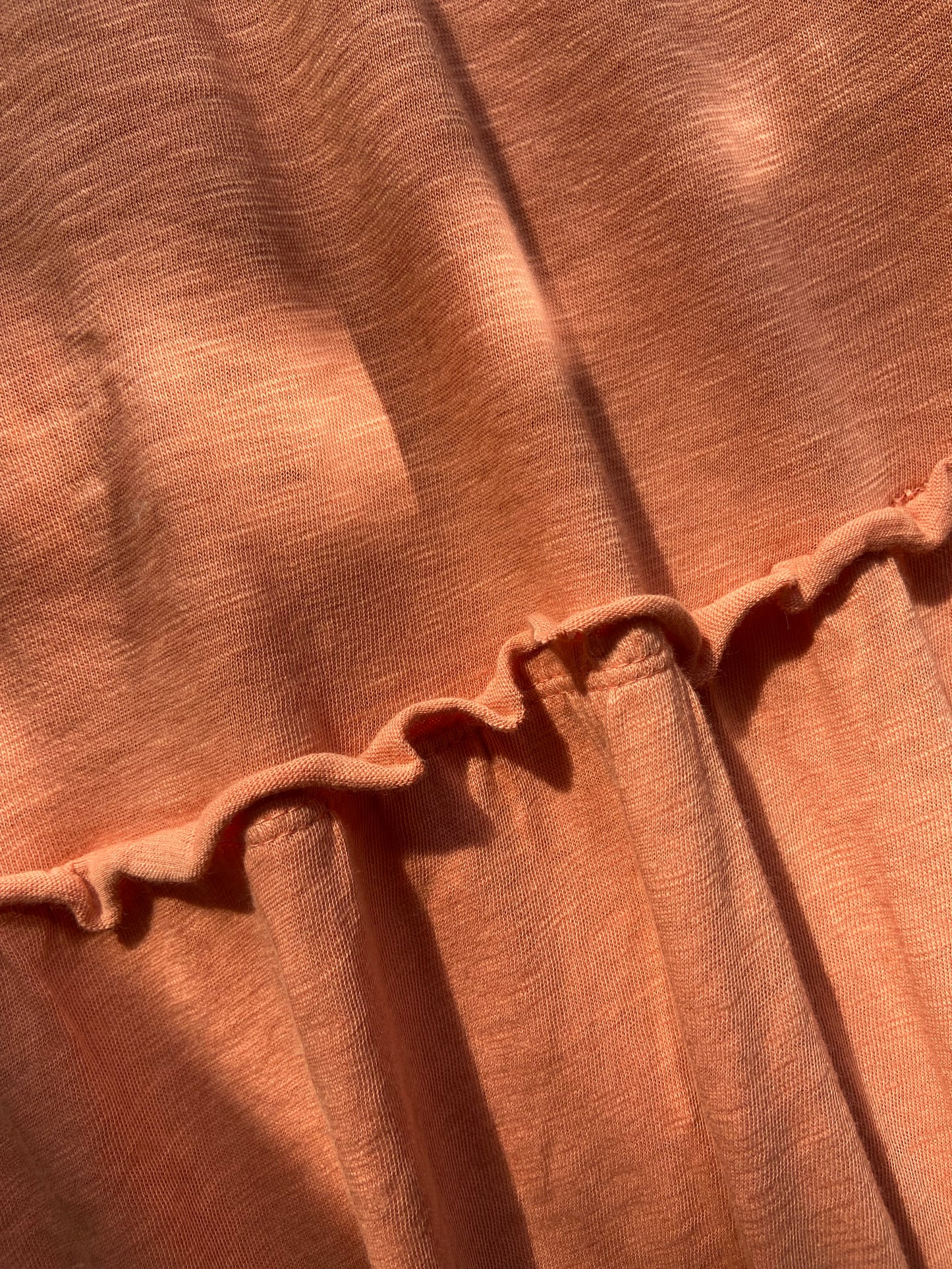 Women's Peach Spaghetti Strap Tiered Maxi Dress