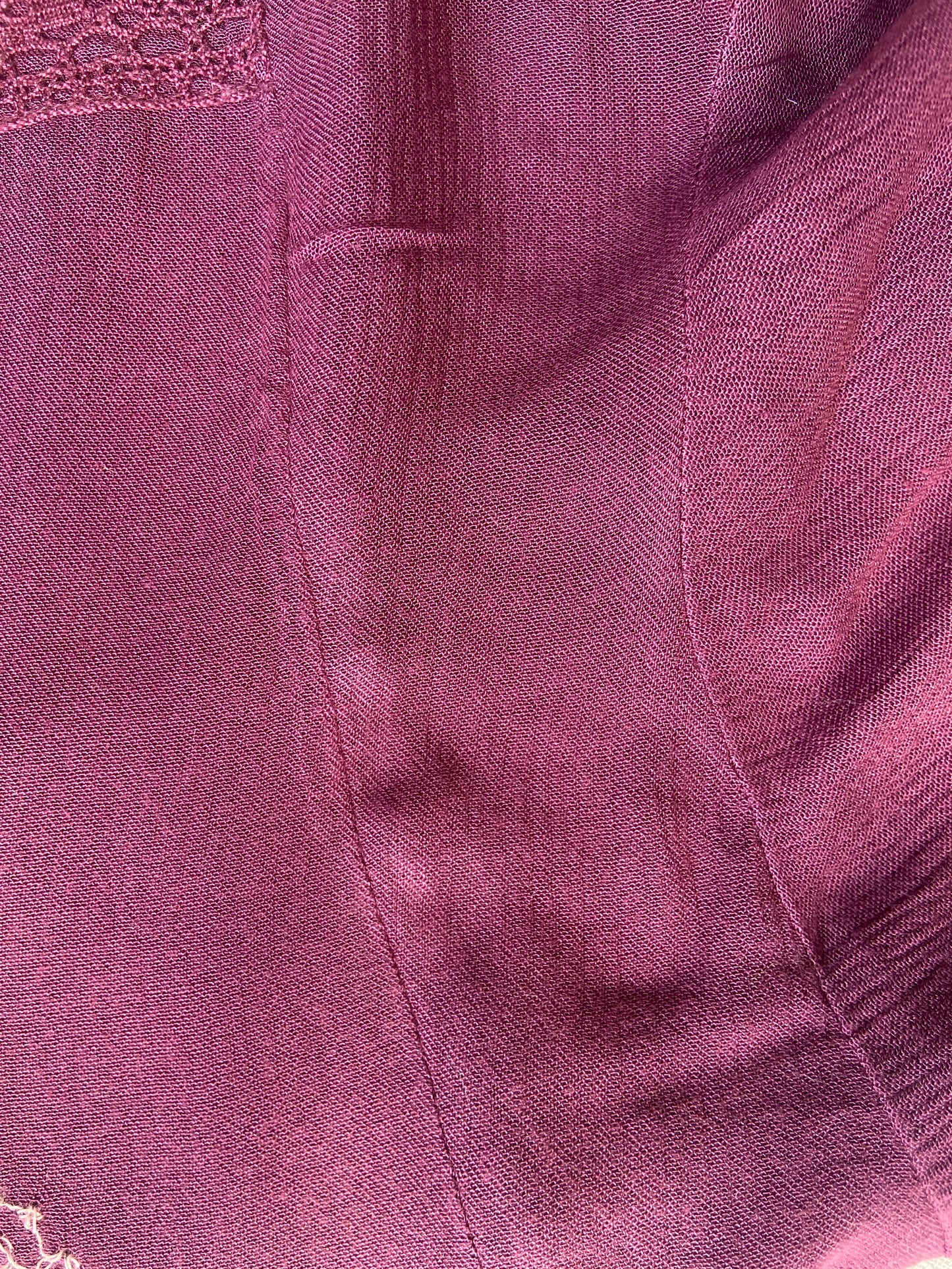 Boho Chic Maroon Embroidered Peplum Top