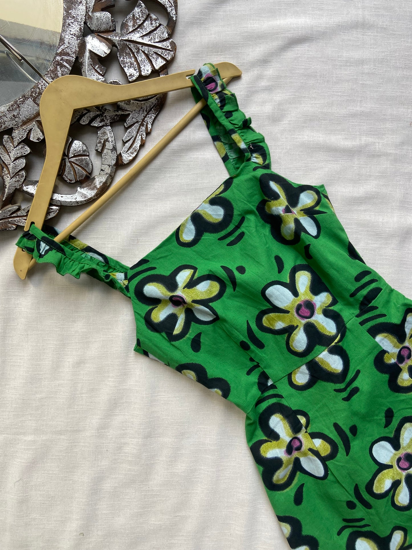 Green Floral Mini Dress