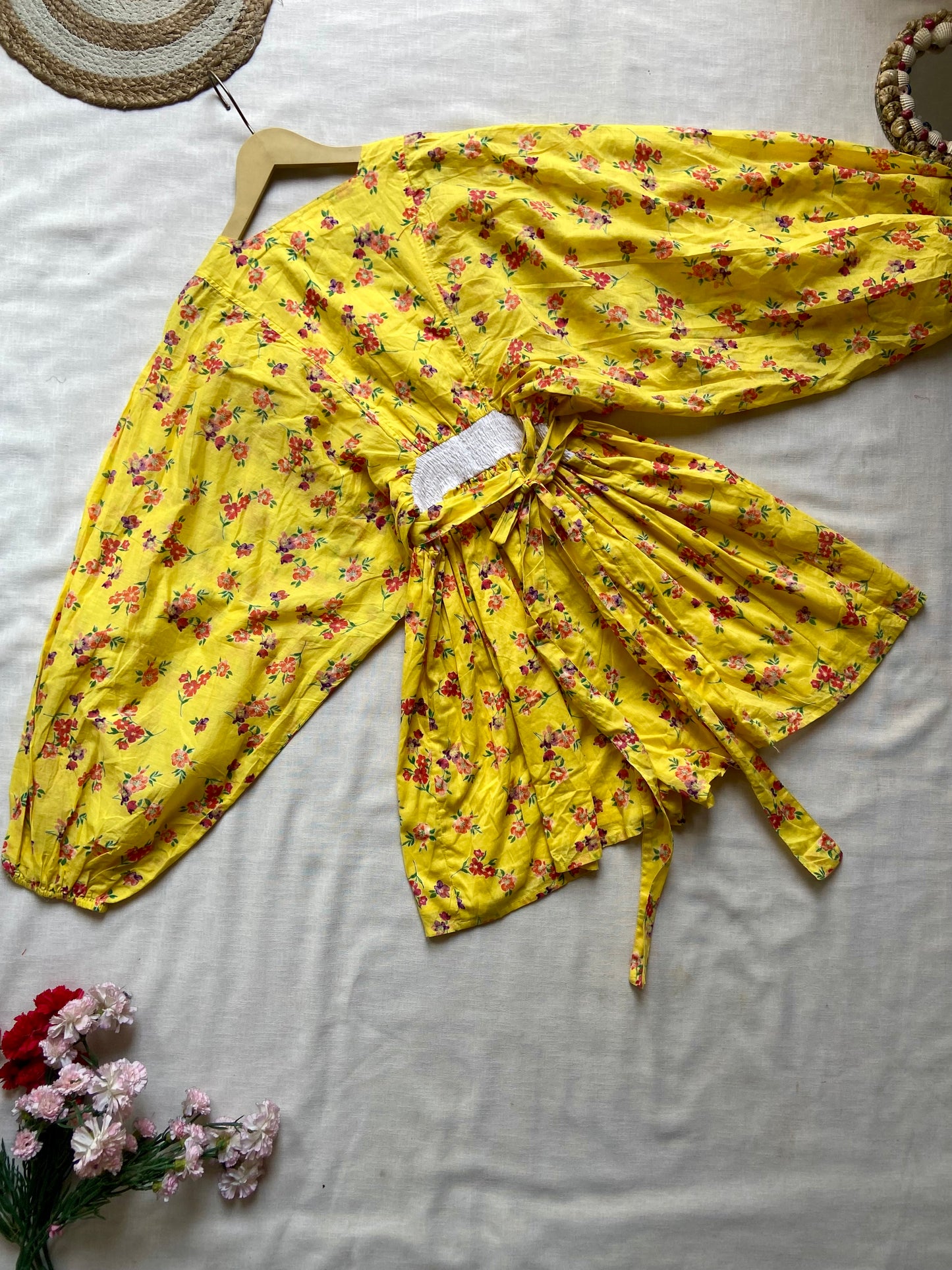 Yellow Floral Mini Dress