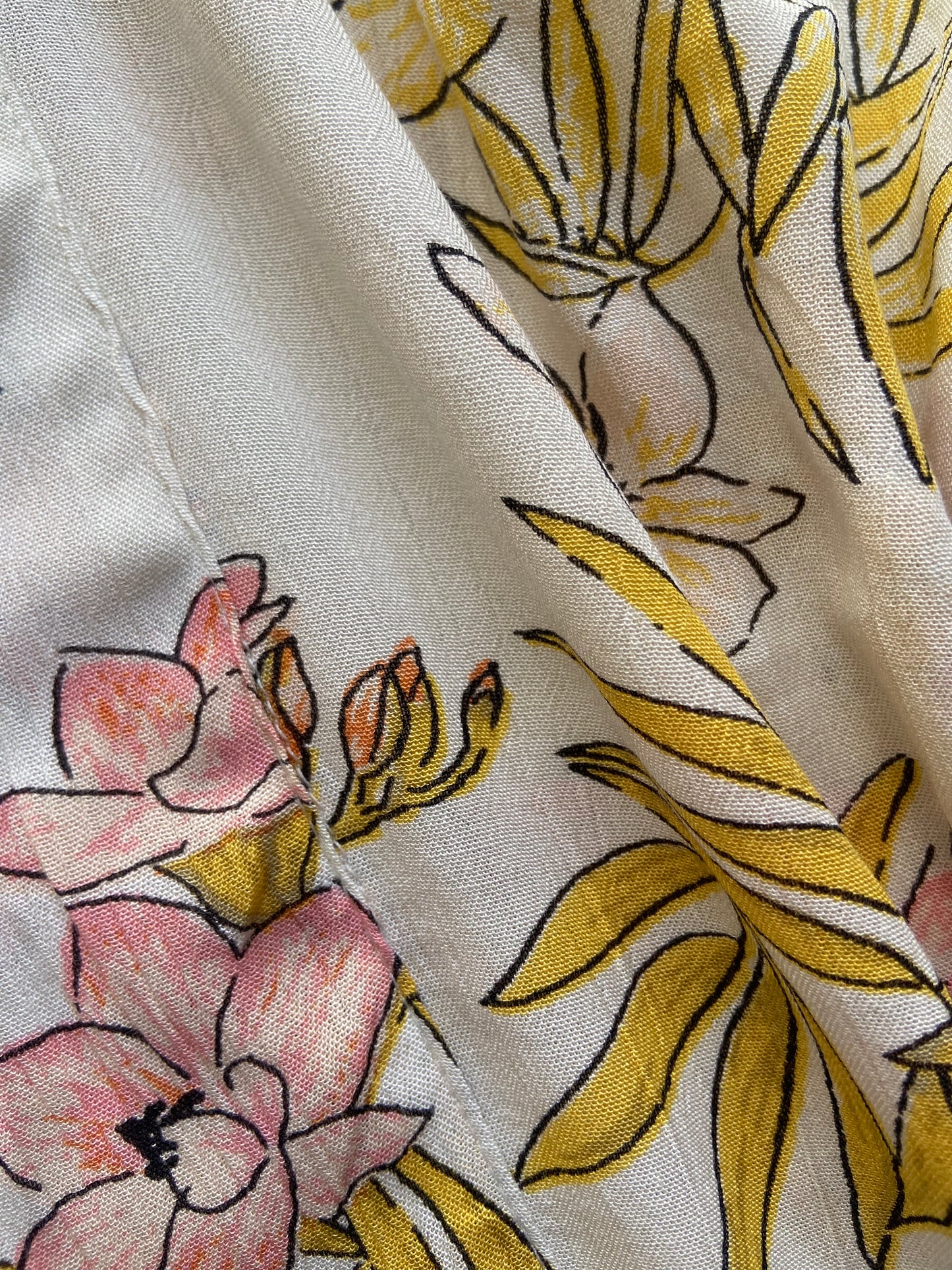 Beige Floral Long Beach Shrug