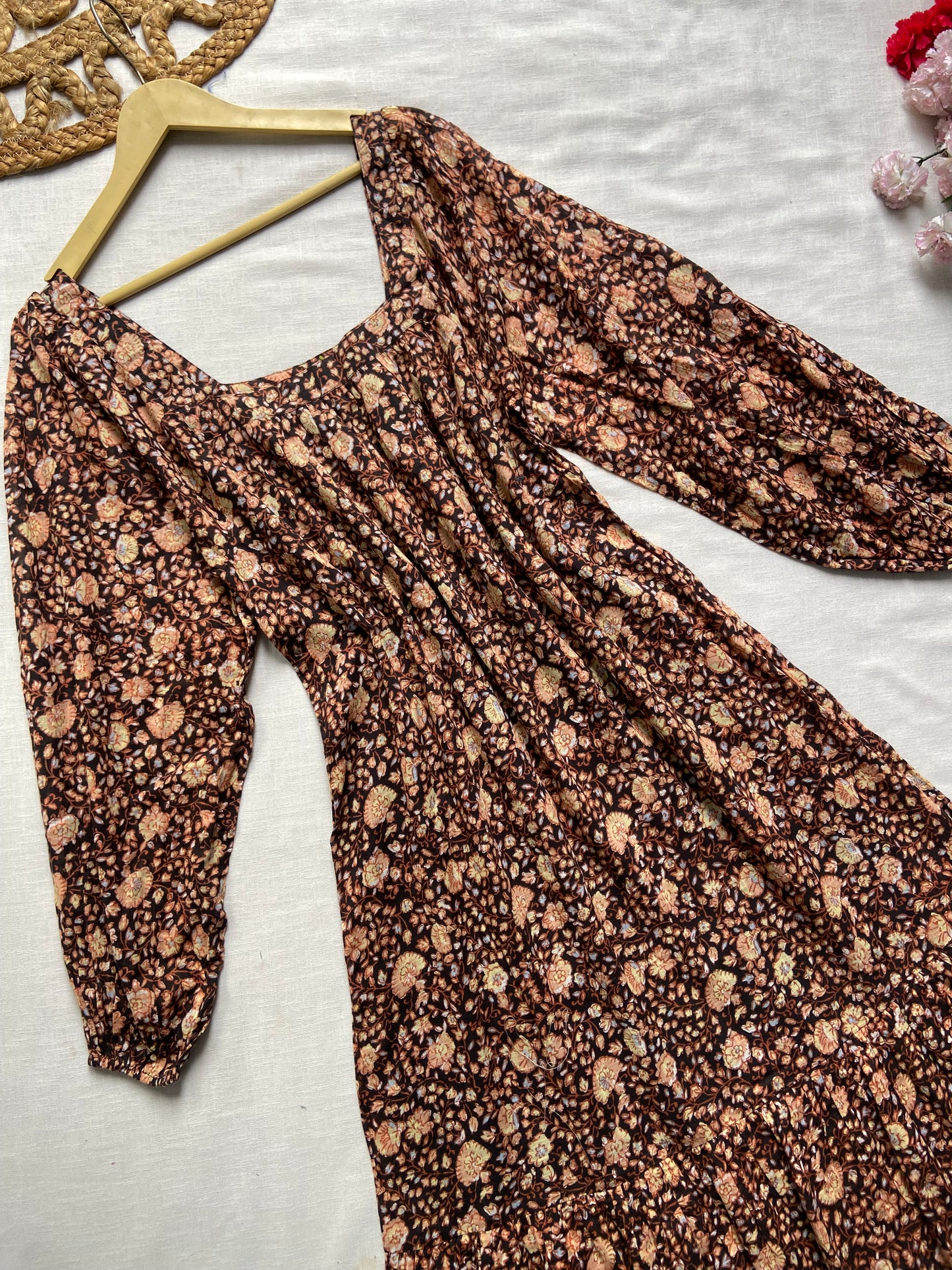 Brown And Beige Billabong Maxi Dress