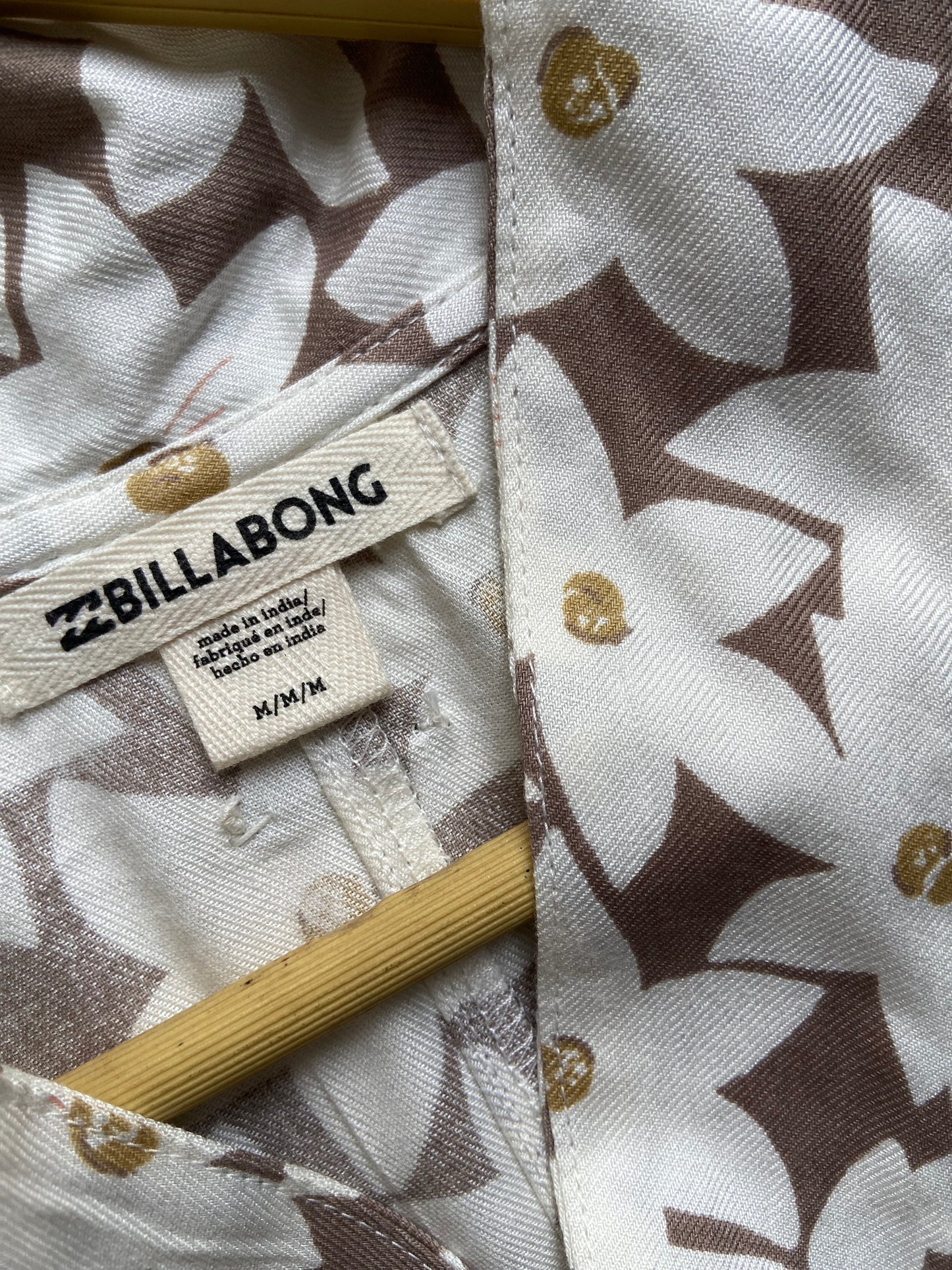 White And Beige Floral Wrap Style Mini Dress