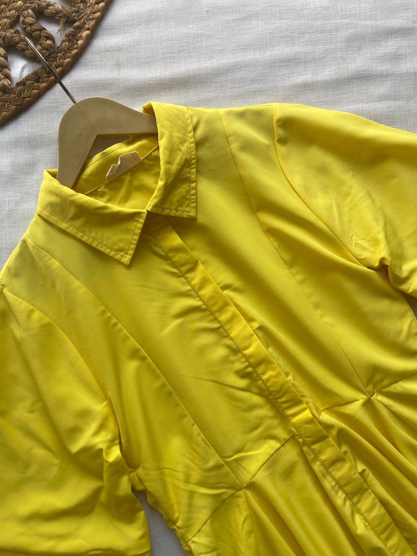 Yellow Full Sleeve Mini Dress