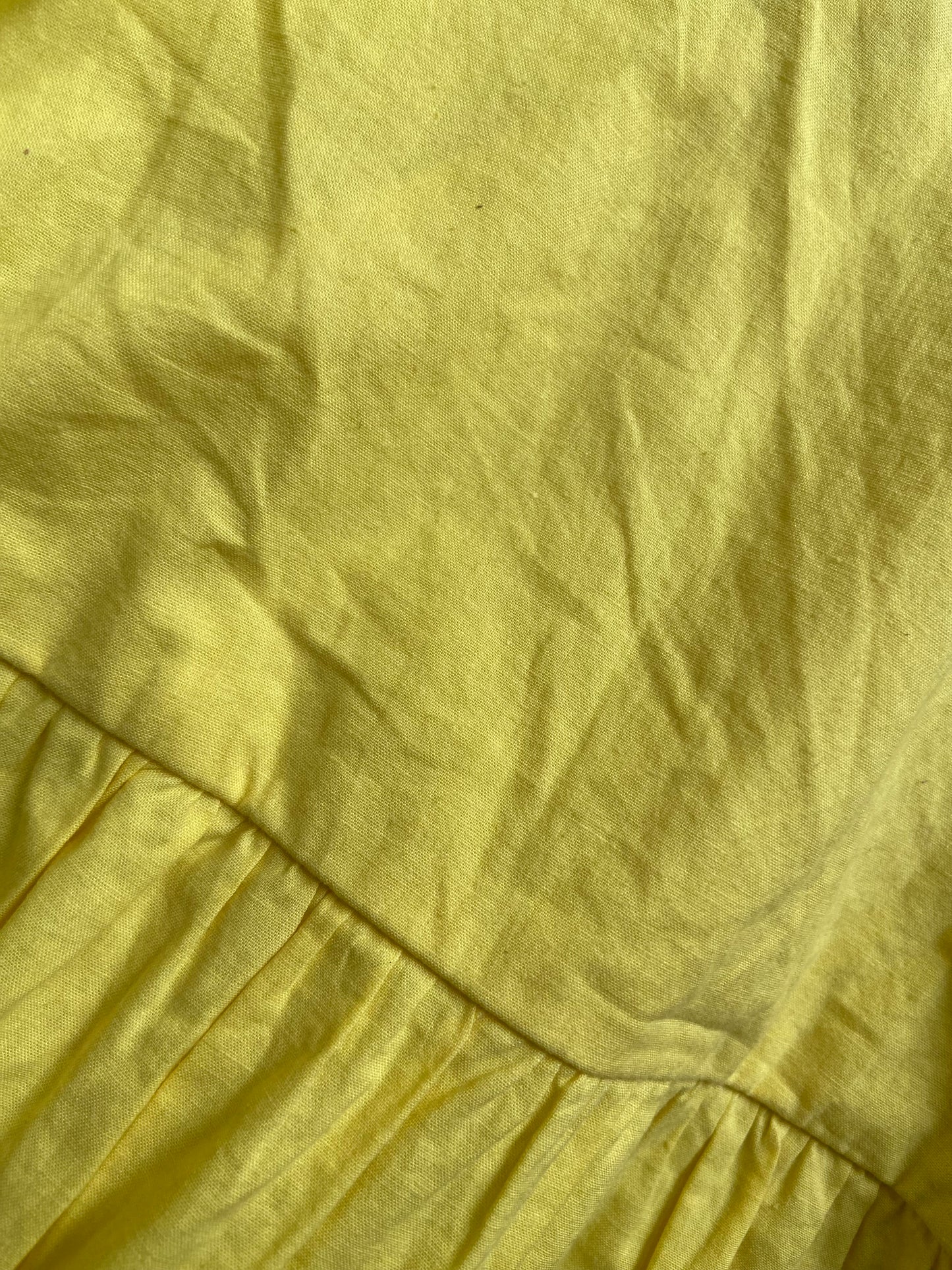 Bright Yellow Tiered Cotton Mini Dress