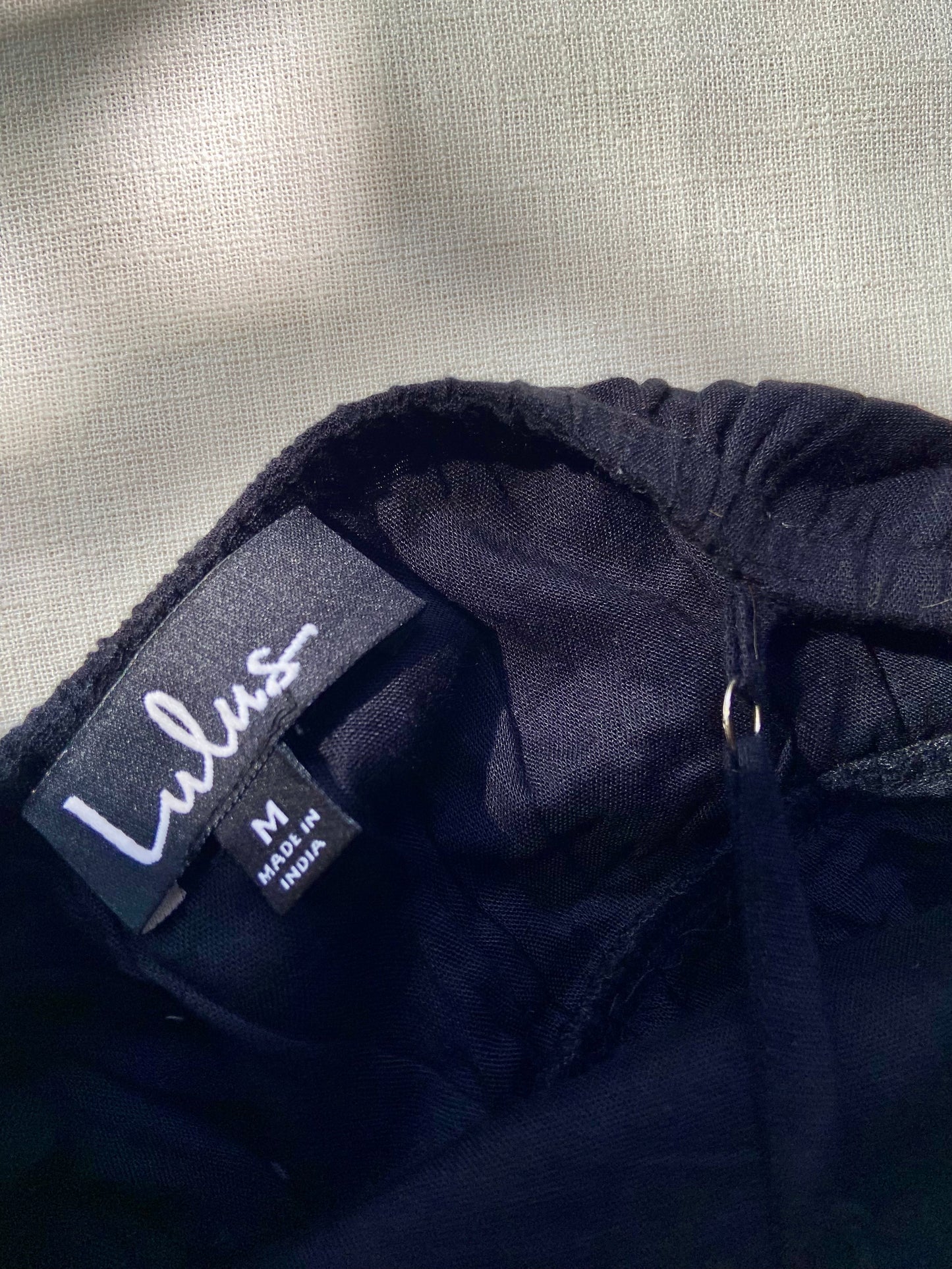 Black Eyelet Embroidered Spaghetti Strap Dress