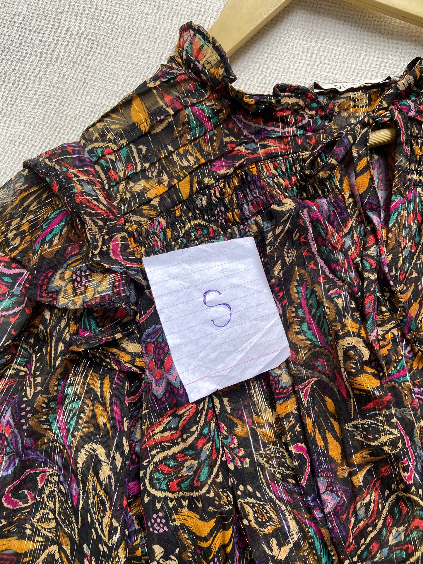 Boho Puff Sleeve Lurex Mini Dress