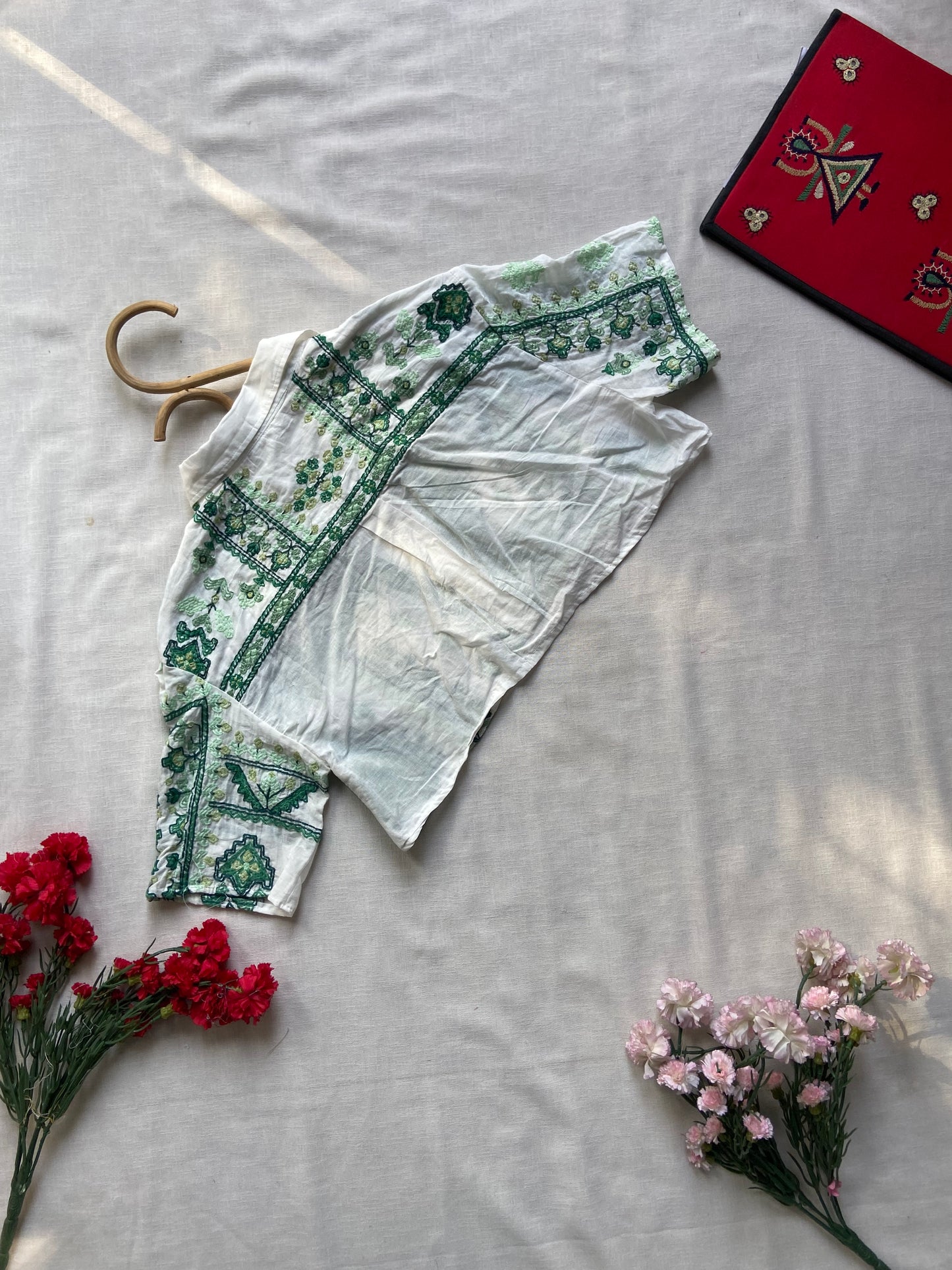 Emerald Mosaic Cropped Shirt