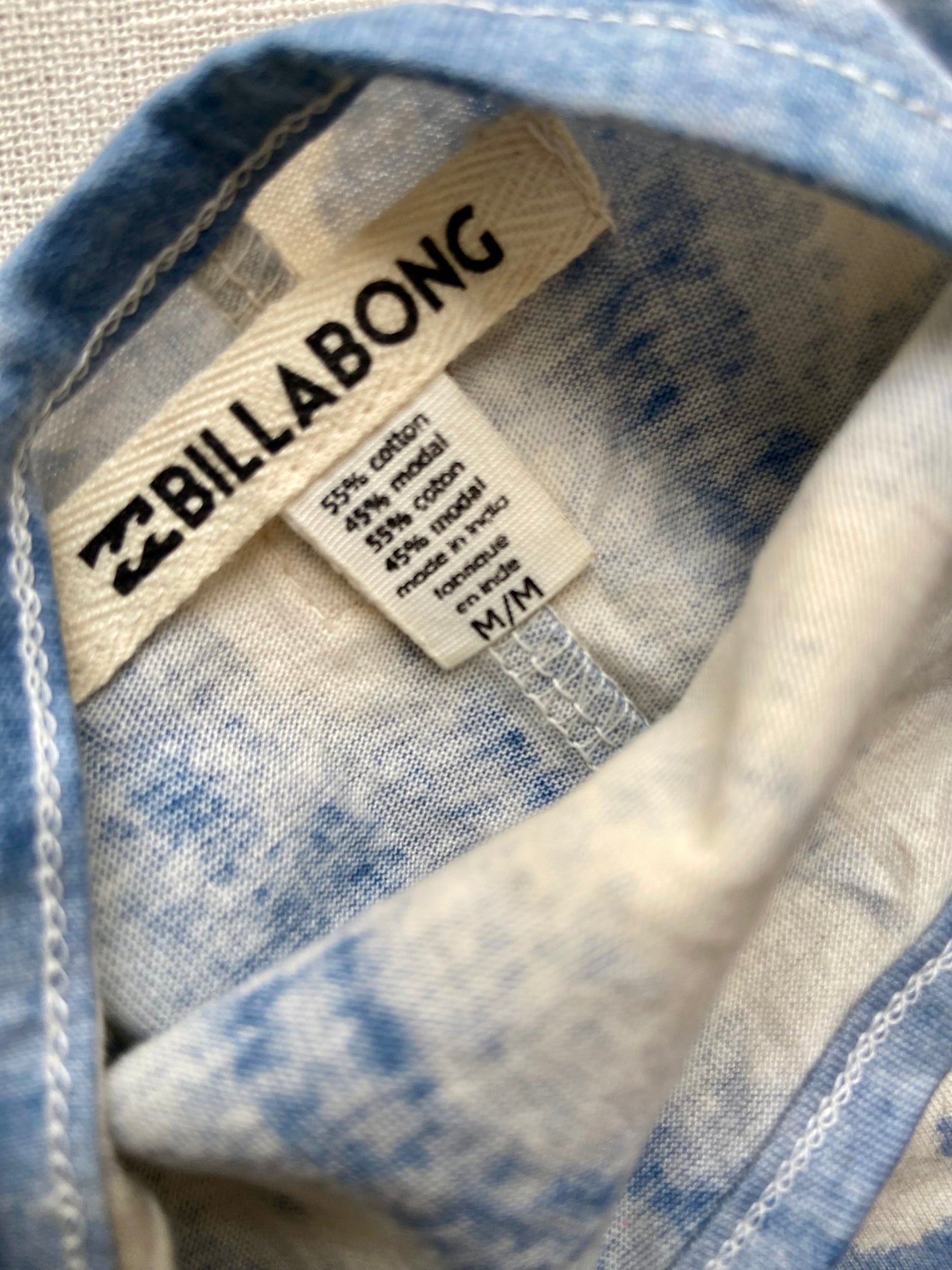 White And Blue Tye And Dye Mini Dress