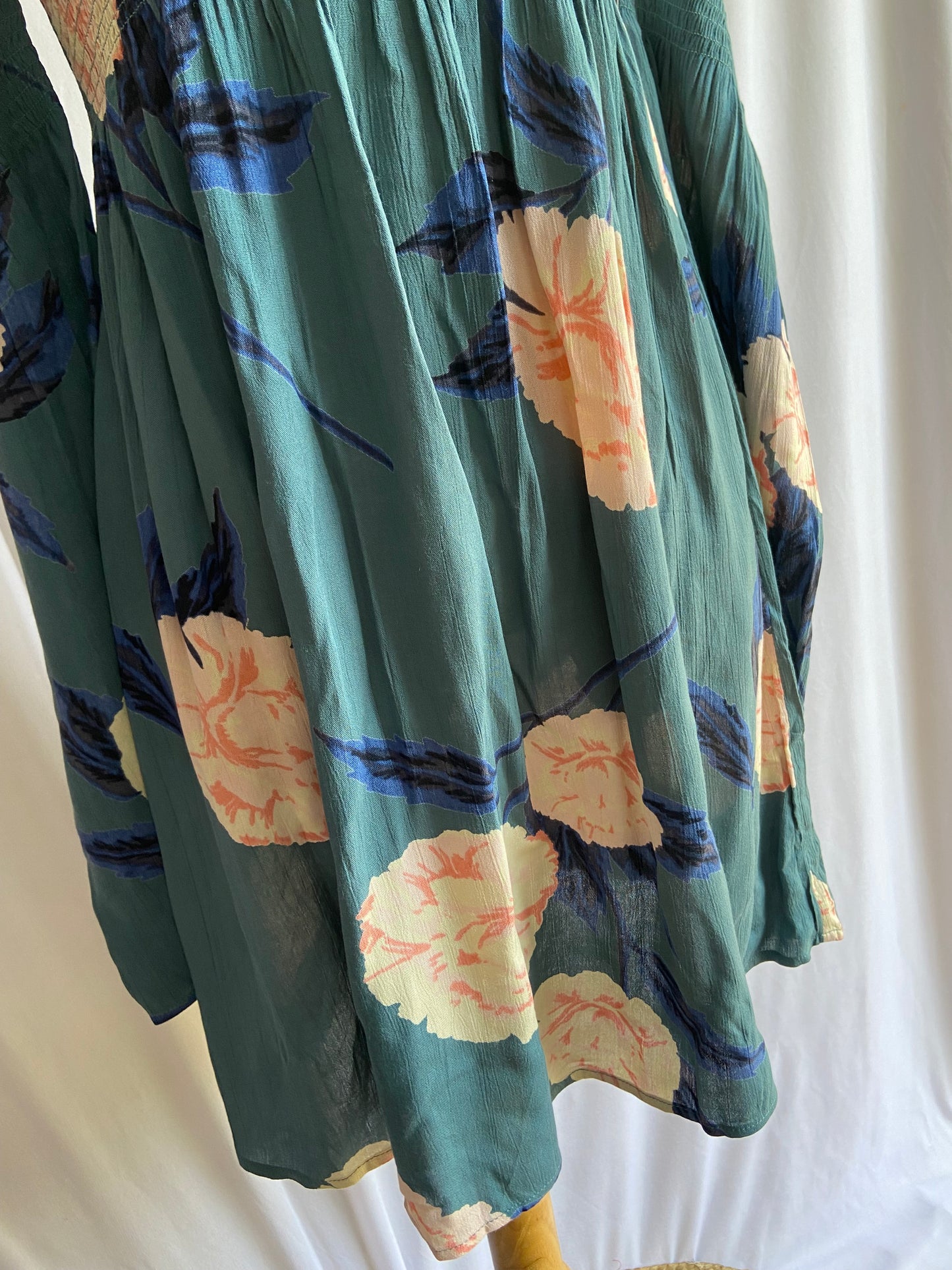 Off-Shoulder Floral Smocked Mini Dress