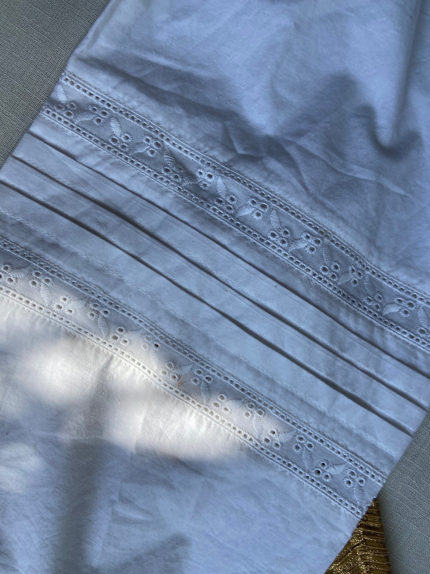 White Cotton Wrap Dress with Long Sleeves