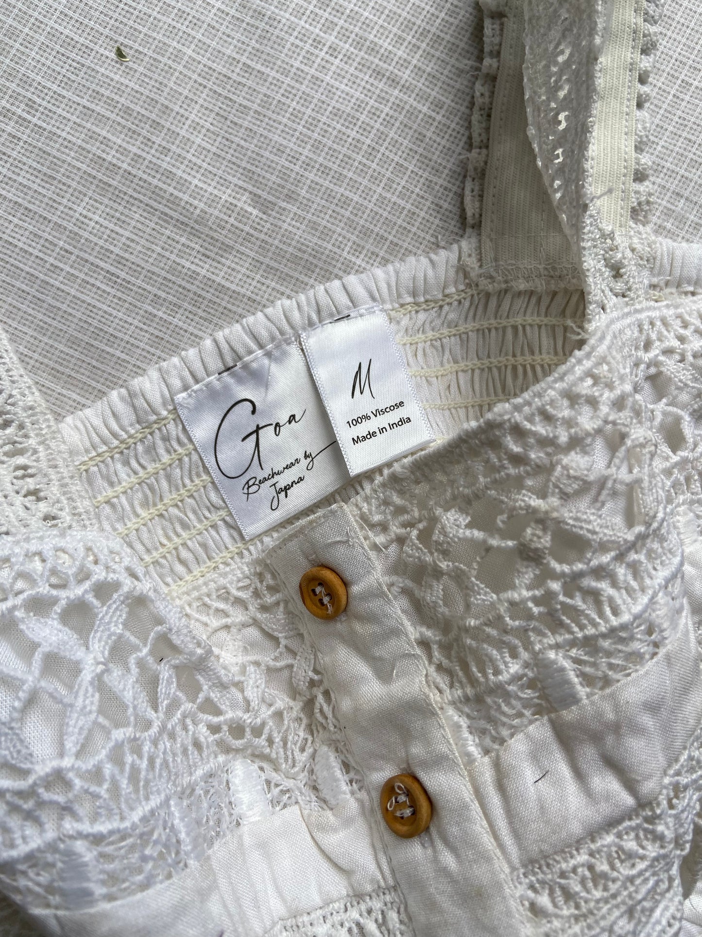 Handcrafted Beaded Floral Mini Bag with White Lace Crop Top