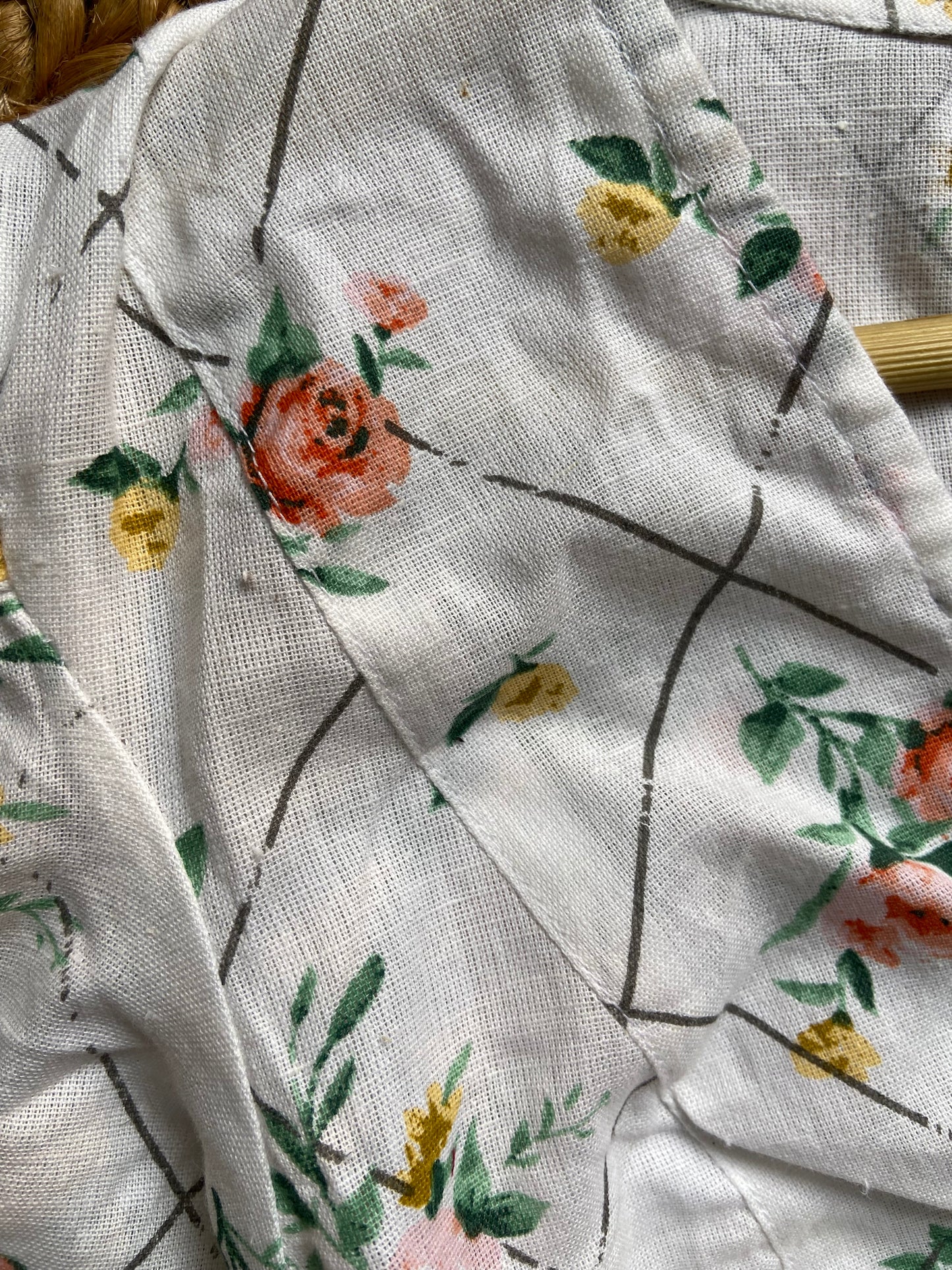 Women’s White Floral Printed Jumpsuit with Puff Sleeves