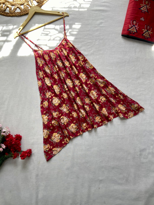 Red Floral Beach Mini Dress