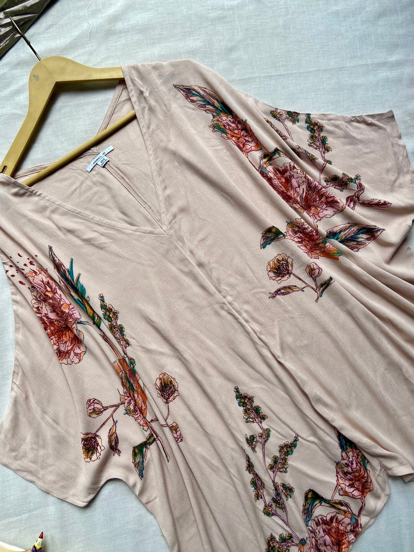 Blush Pink Floral Kimono Shrug