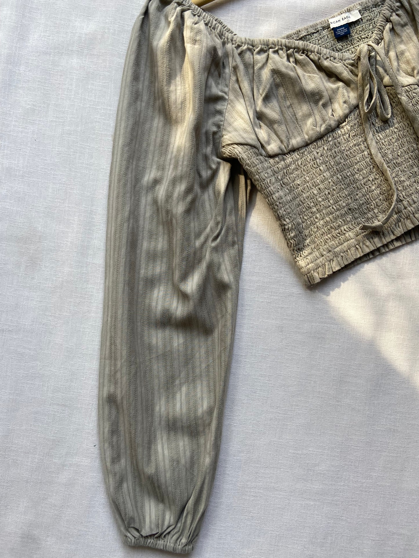 Sage Serenade Smocked Crop Top