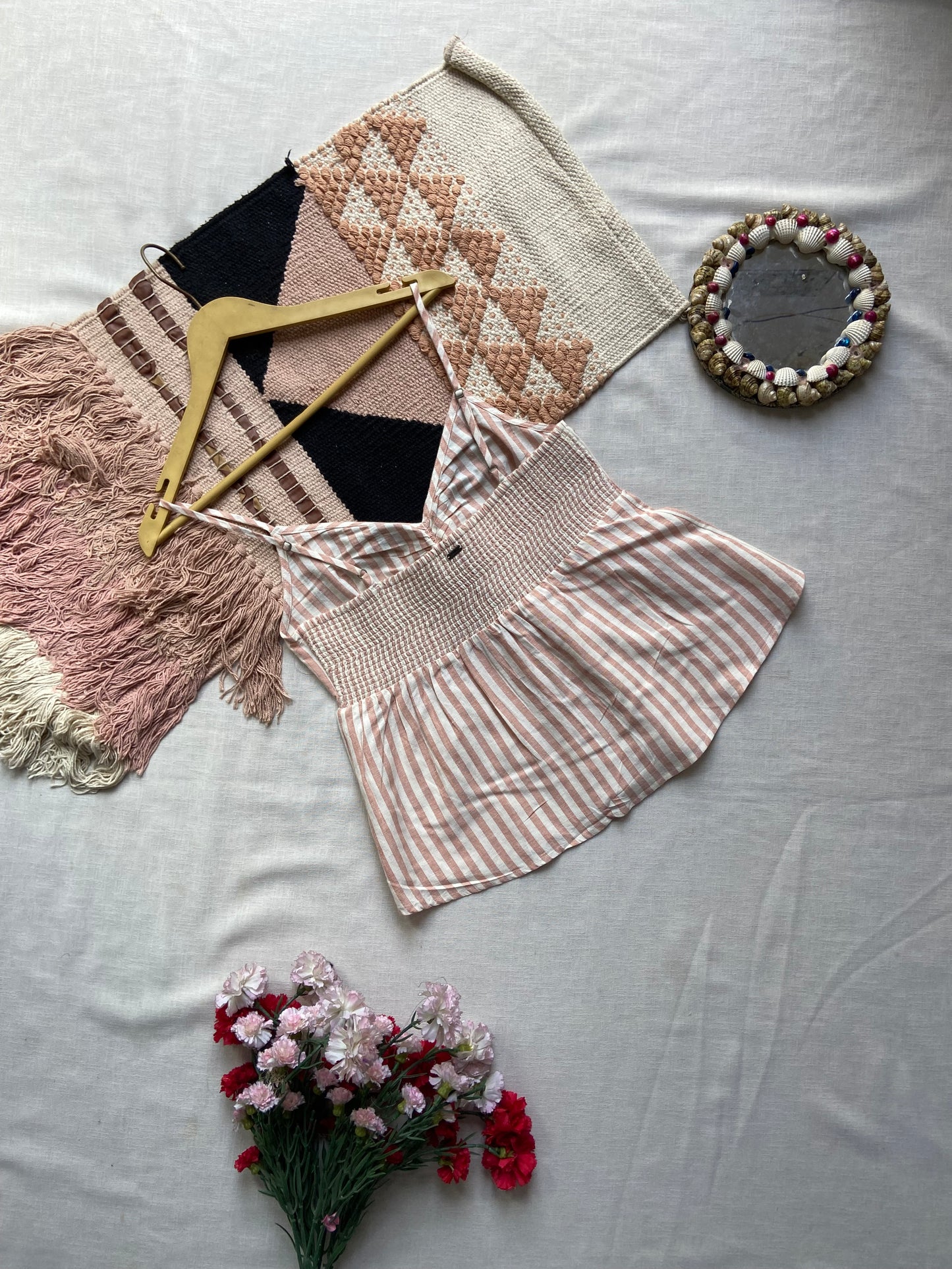 Women's Striped Tie-Front Camisole Top – Casual Summer Sleeveless Top