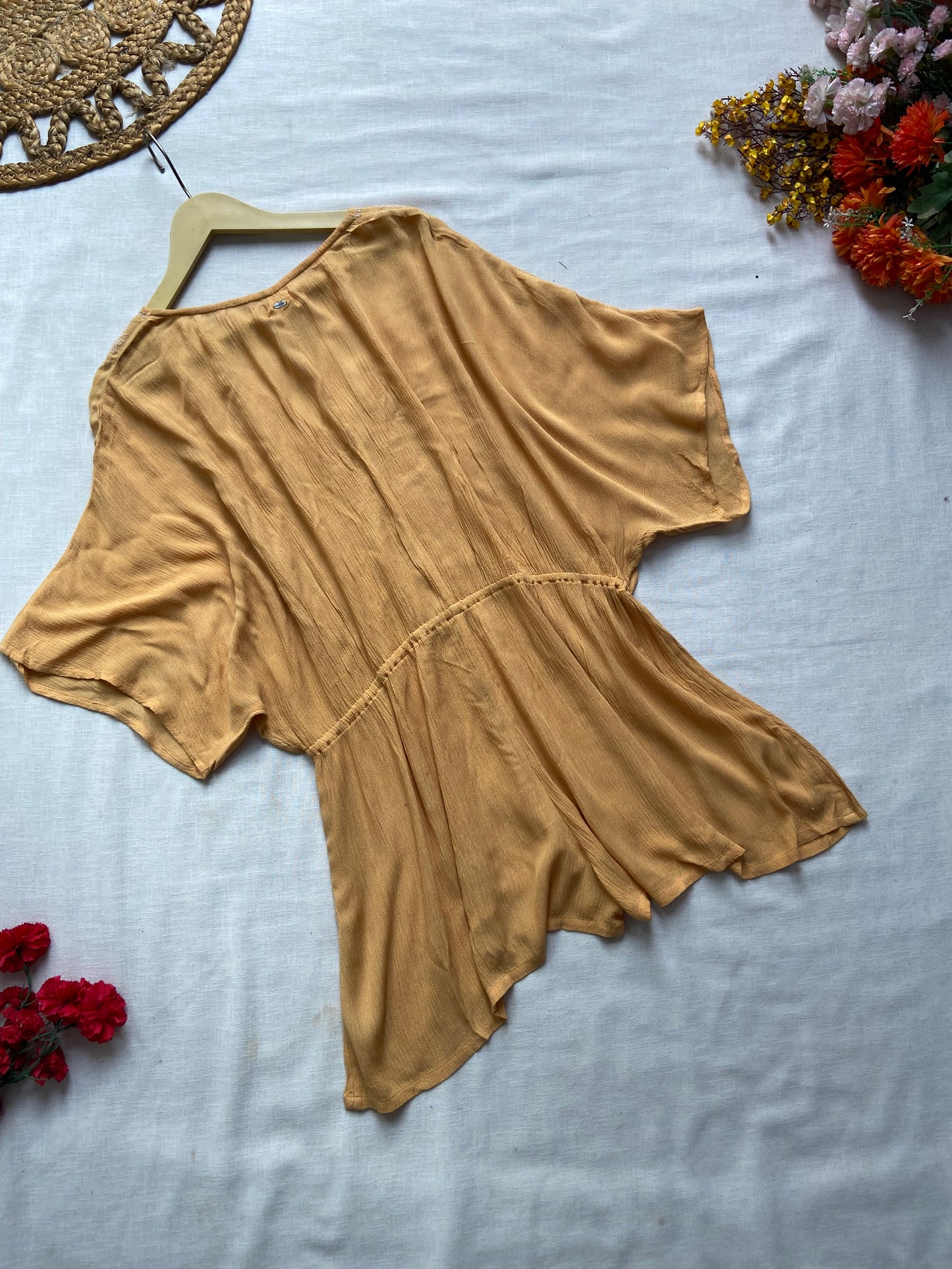 Mustard loose Fit Beach Romper