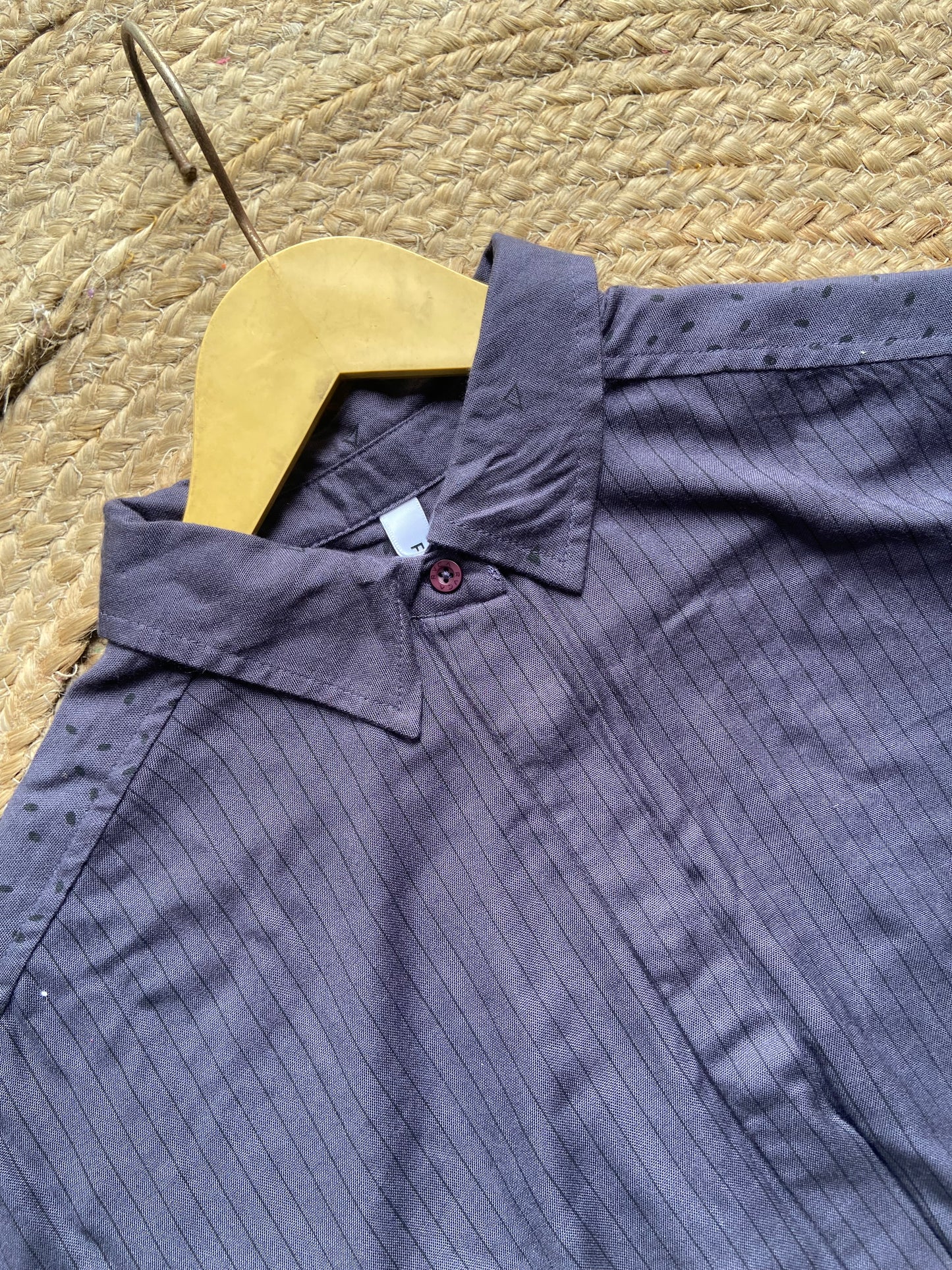 Women's Solid Dark Purple Oversized Collared Shirt