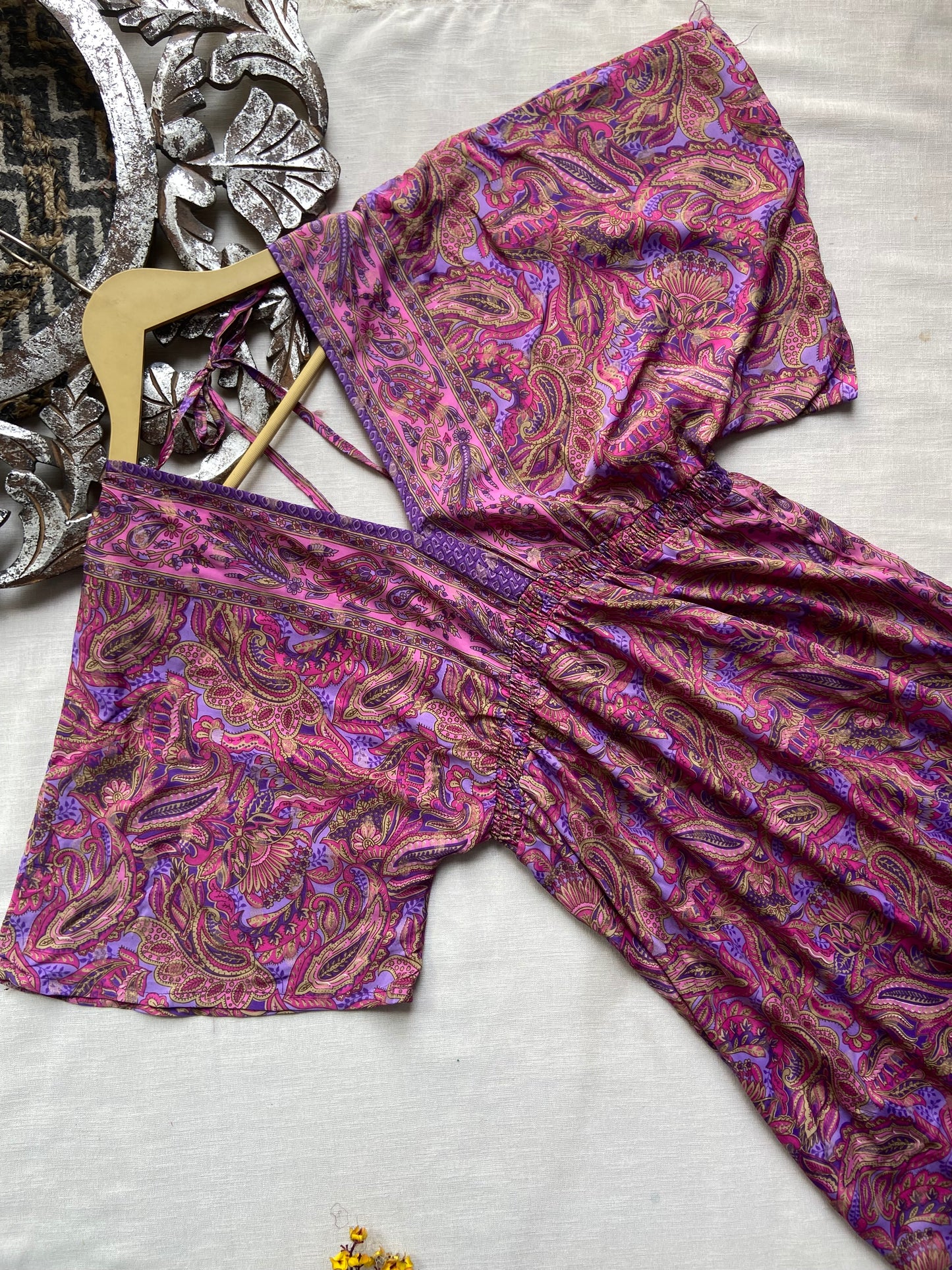 Pink Floral Boho Maxi Dress