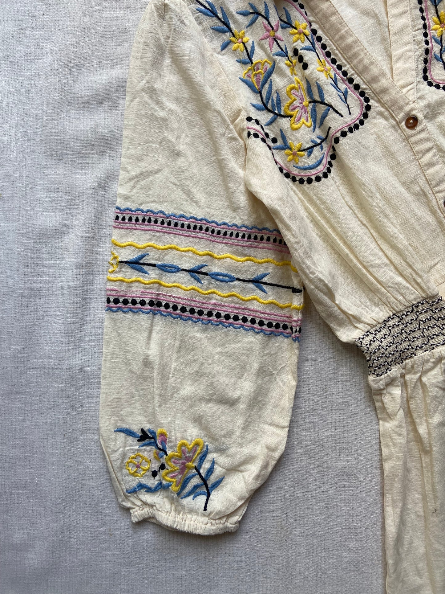 Boho Chic Embroidered Button-Down Mini Dress