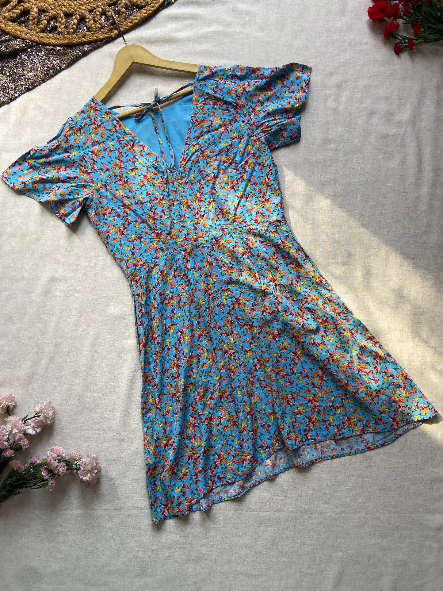 Blue Floral Summer Dress