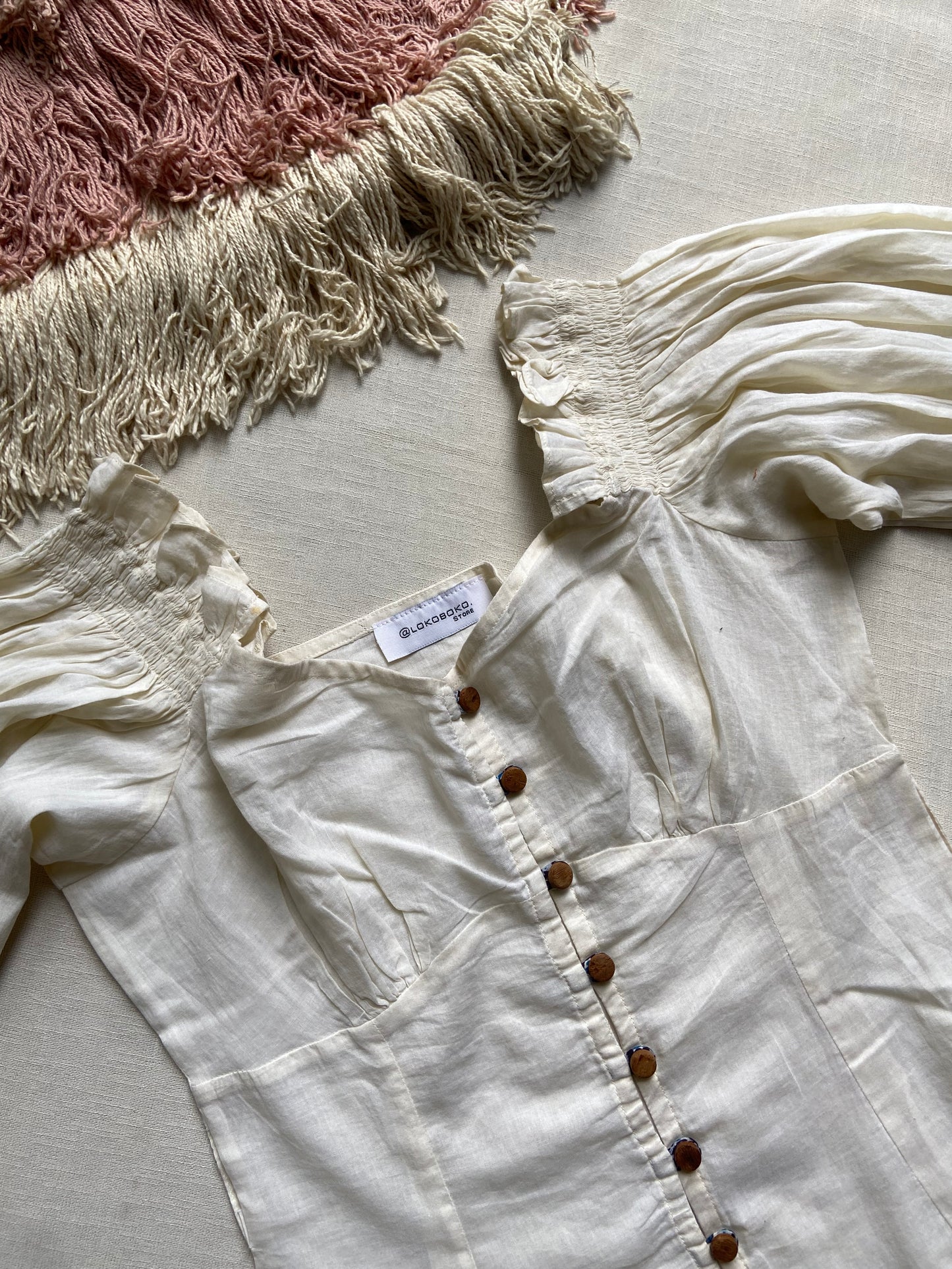 Elegant Off-Shoulder Puff Sleeve Button-Down Blouse