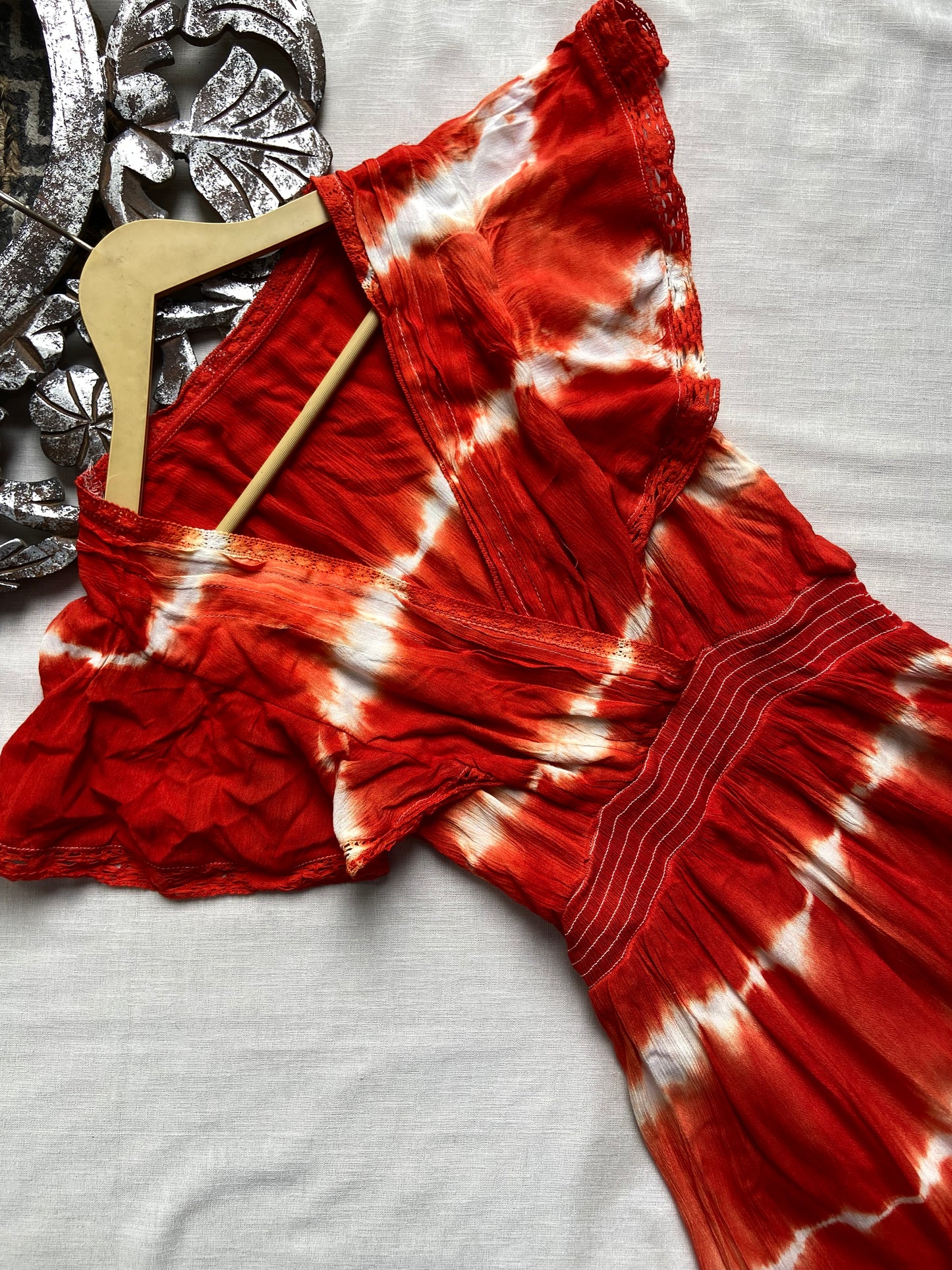 Sunburst tie-dye mini dress